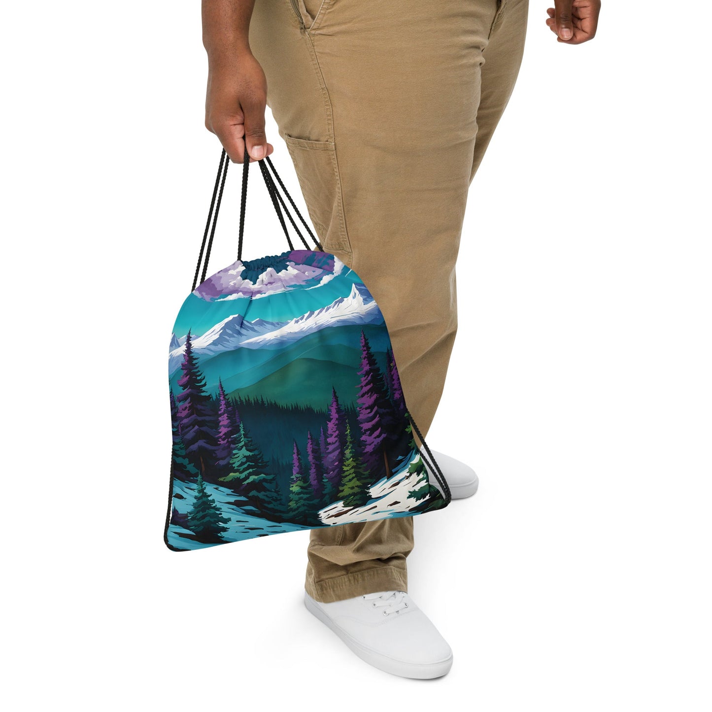 Purple Pine Forest Drawstring Bag - Drawstring Bag - Discovery Co.