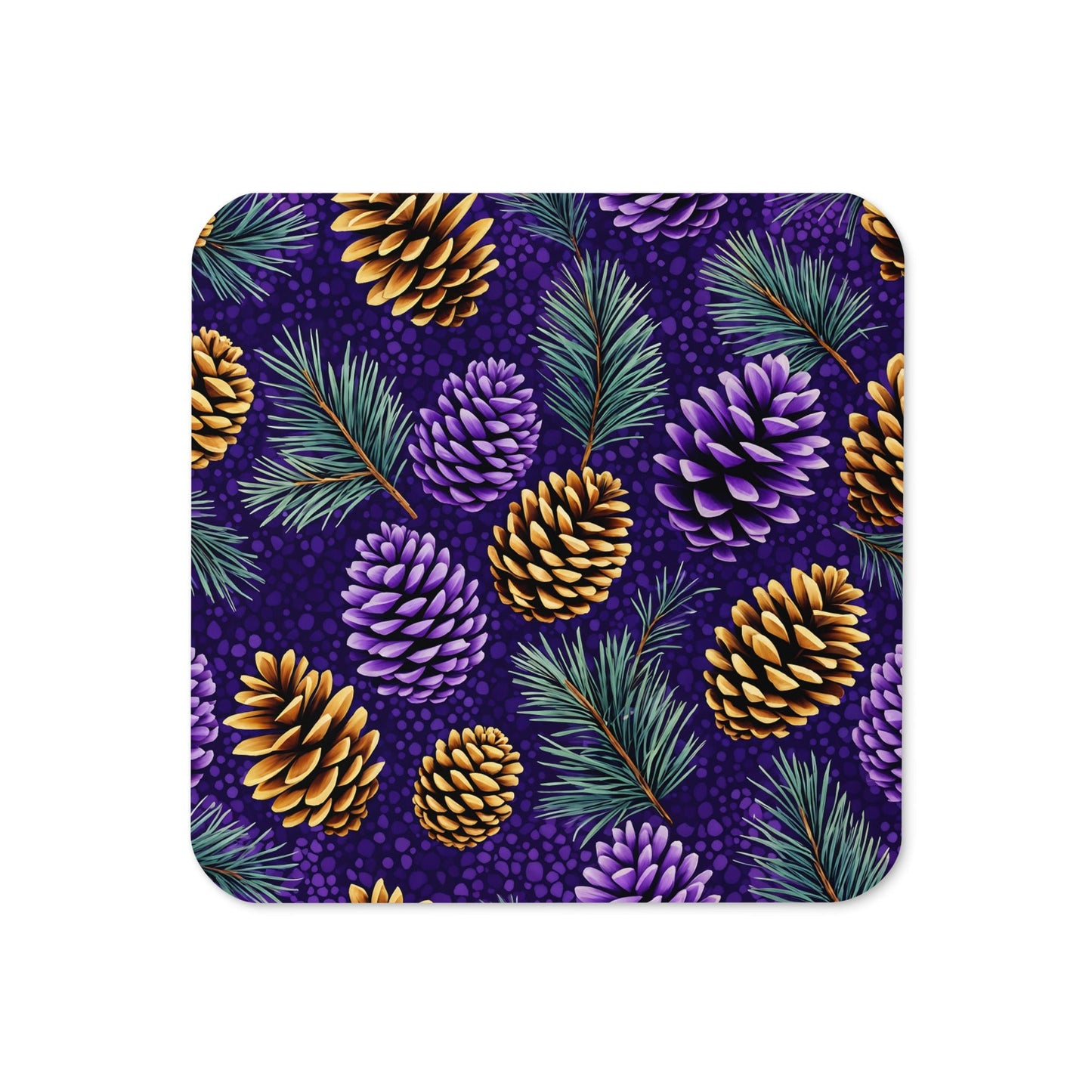 Purple Pinecone Cork - back Coaster - Coasters - Discovery Co.