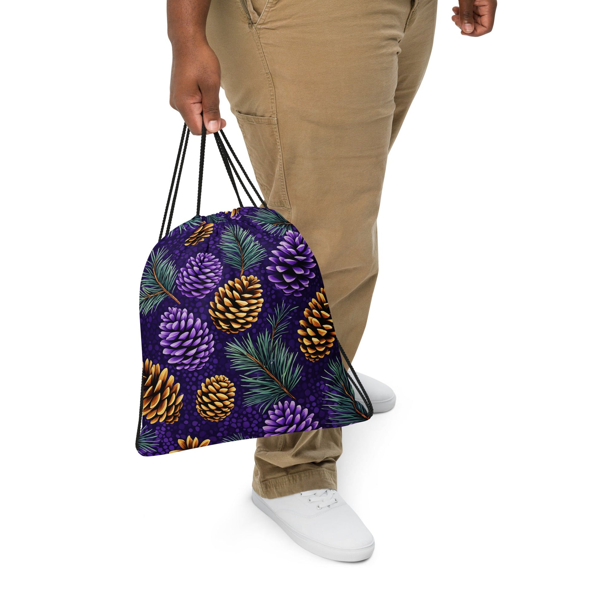 Purple Pinecone Drawstring Bag - Drawstring Bag - Discovery Co.