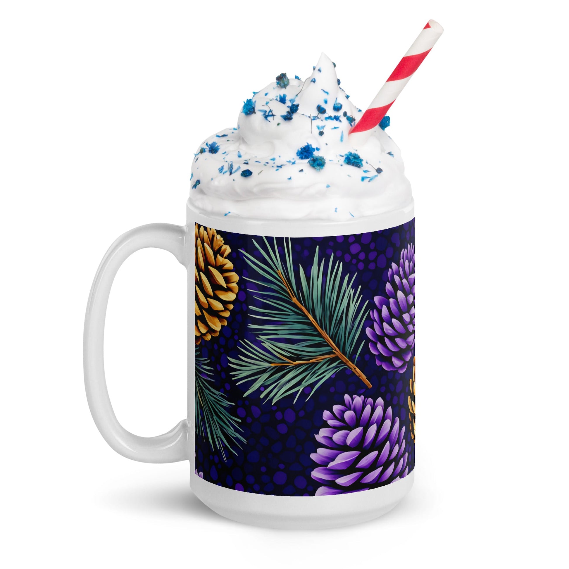 Purple Pinecone White Glossy Mug (11 oz, 15 oz, 20 oz) - Mugs - Discovery Co.