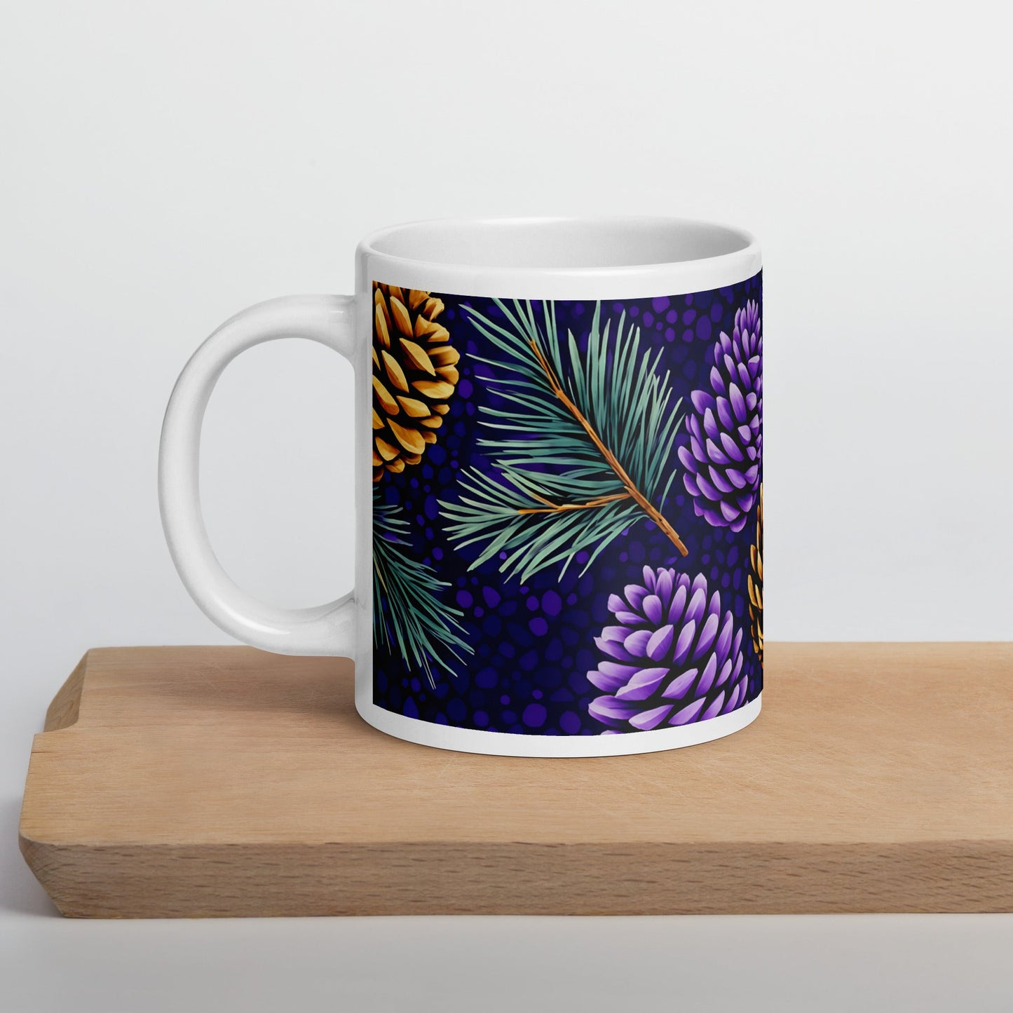 Purple Pinecone White Glossy Mug (11 oz, 15 oz, 20 oz) - Mugs - Discovery Co.