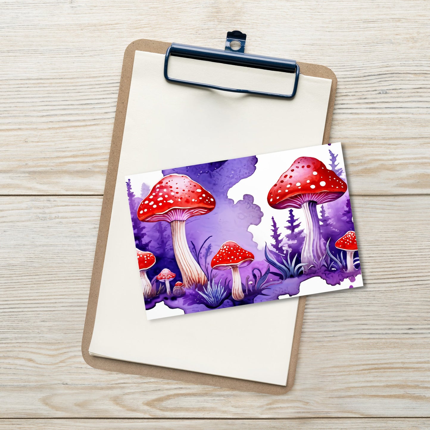 Purple Watercolor Mushroom Standard Postcard - Post Cards - Discovery Co.