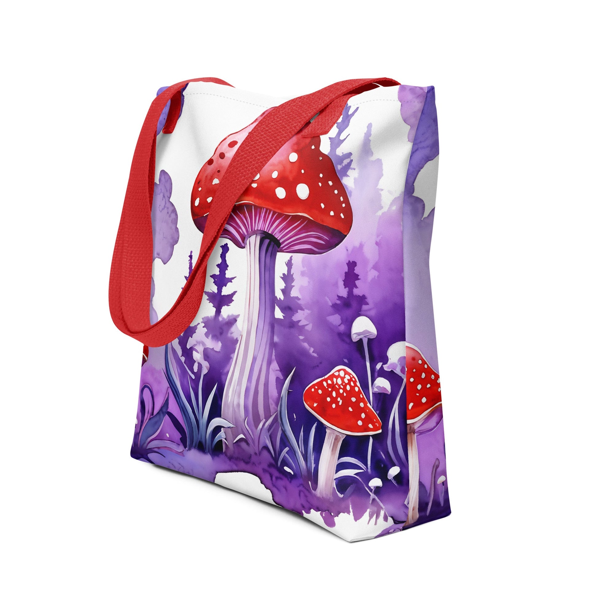Purple Watercolor Mushroom Tote Bag - Tote Bags - Discovery Co.