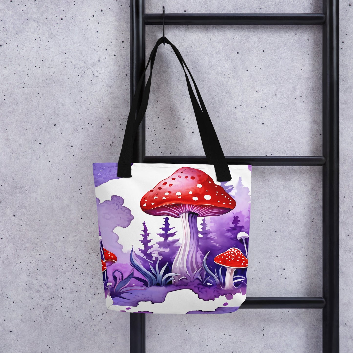 Purple Watercolor Mushroom Tote Bag - Tote Bags - Discovery Co.