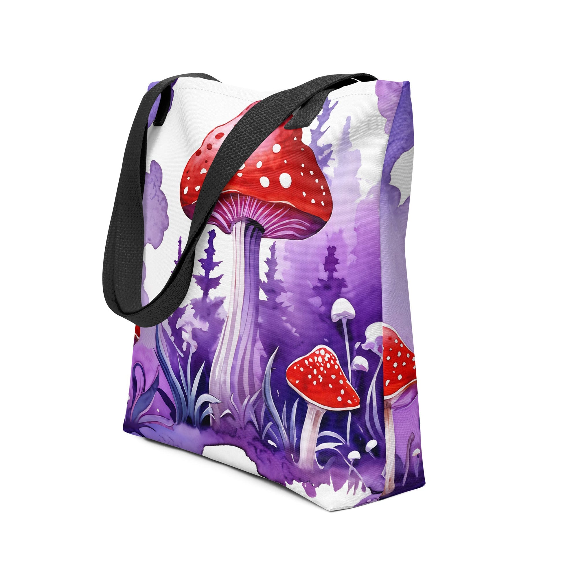 Purple Watercolor Mushroom Tote Bag - Tote Bags - Discovery Co.