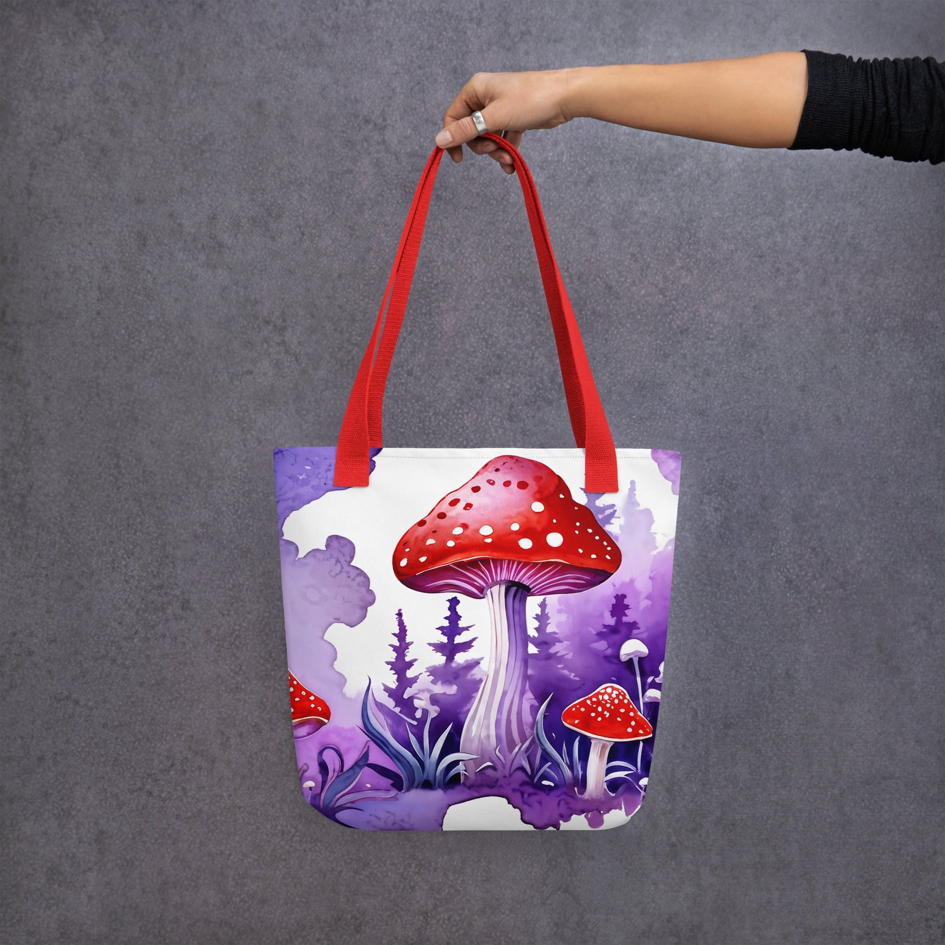 Purple Watercolor Mushroom Tote Bag - Tote Bags - Discovery Co.