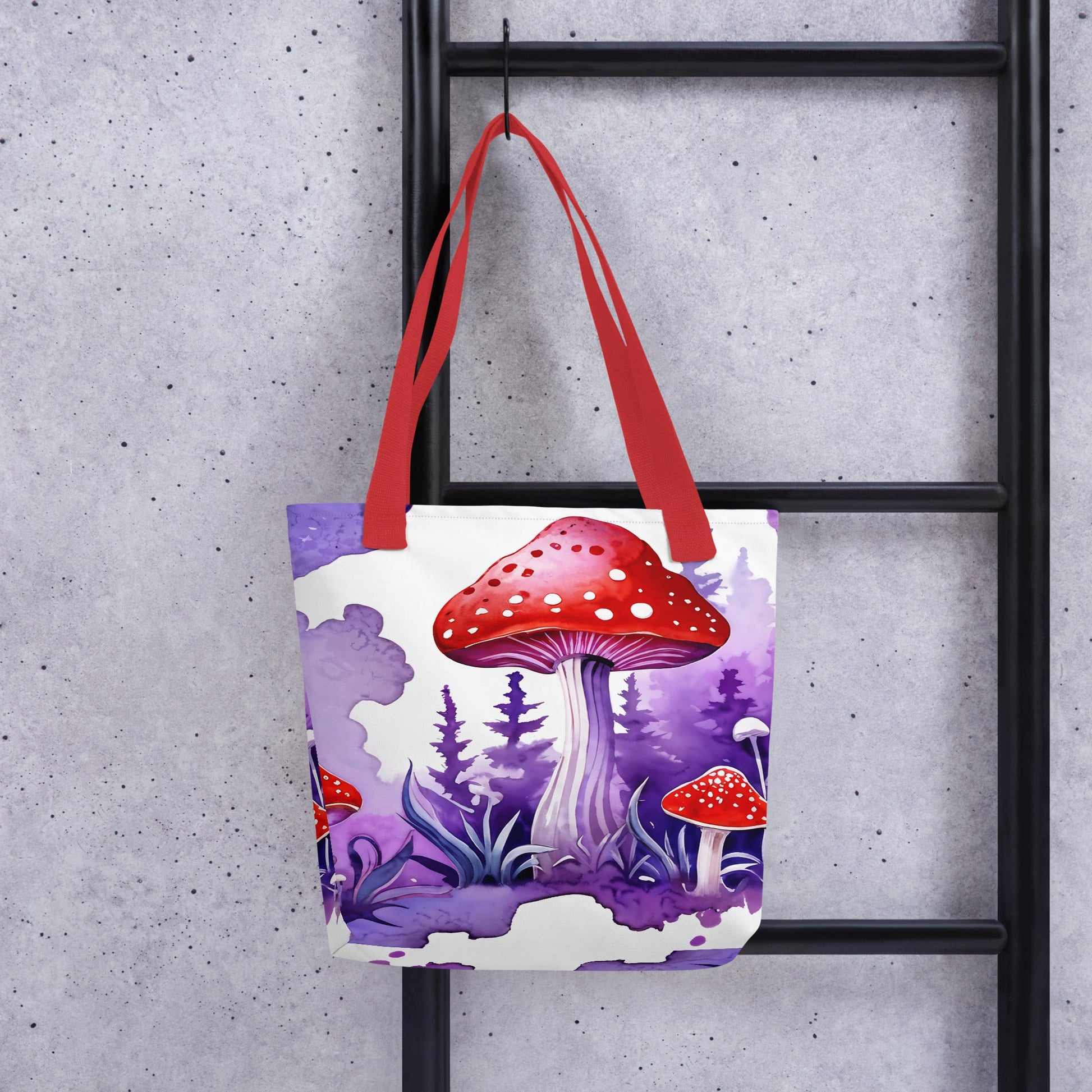 Purple Watercolor Mushroom Tote Bag - Tote Bags - Discovery Co.