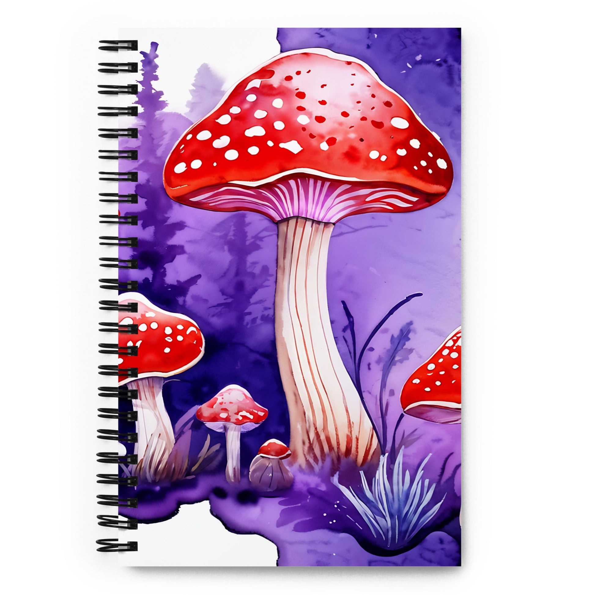 Purple Watercolor Mushrooms 2 Spiral Notebook - Spiral Notebooks - Discovery Co.