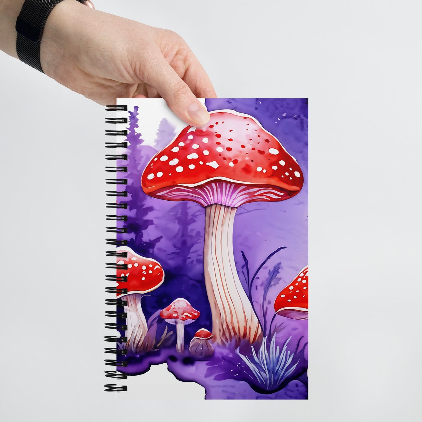 Purple Watercolor Mushrooms 2 Spiral Notebook - Spiral Notebooks - Discovery Co.