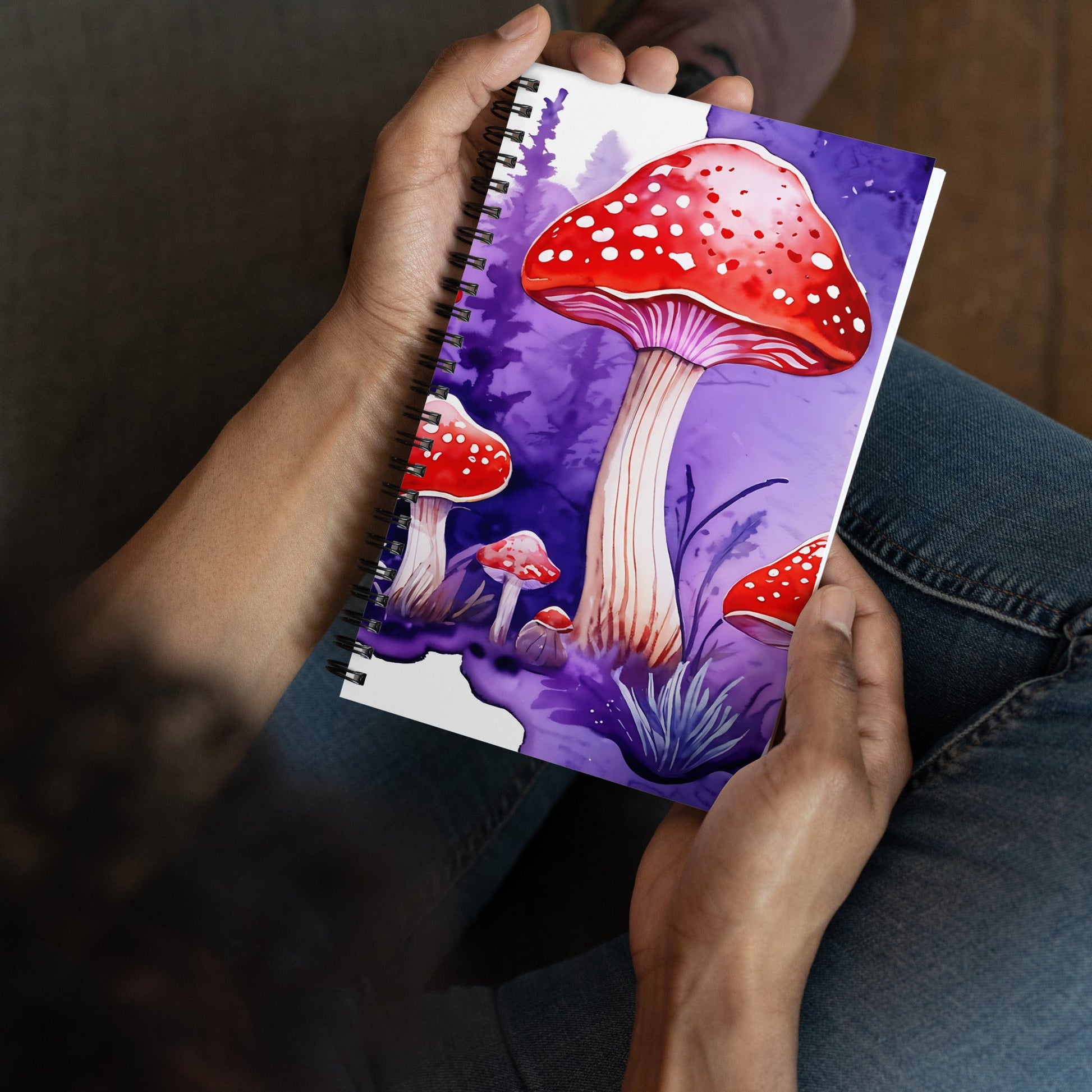 Purple Watercolor Mushrooms 2 Spiral Notebook - Spiral Notebooks - Discovery Co.