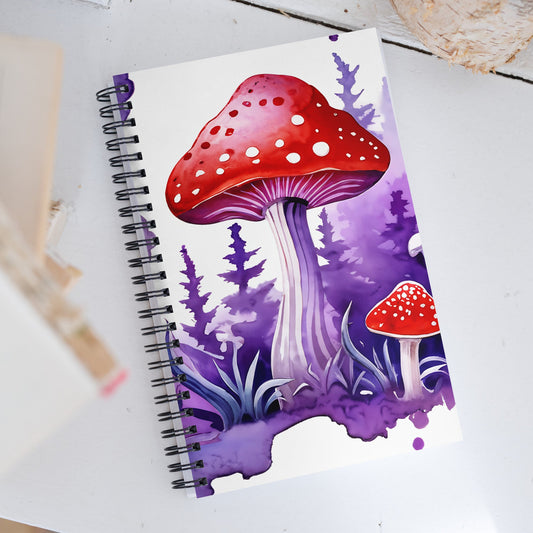 Purple Watercolor Mushrooms Spiral Notebook - Spiral Notebooks - Discovery Co.