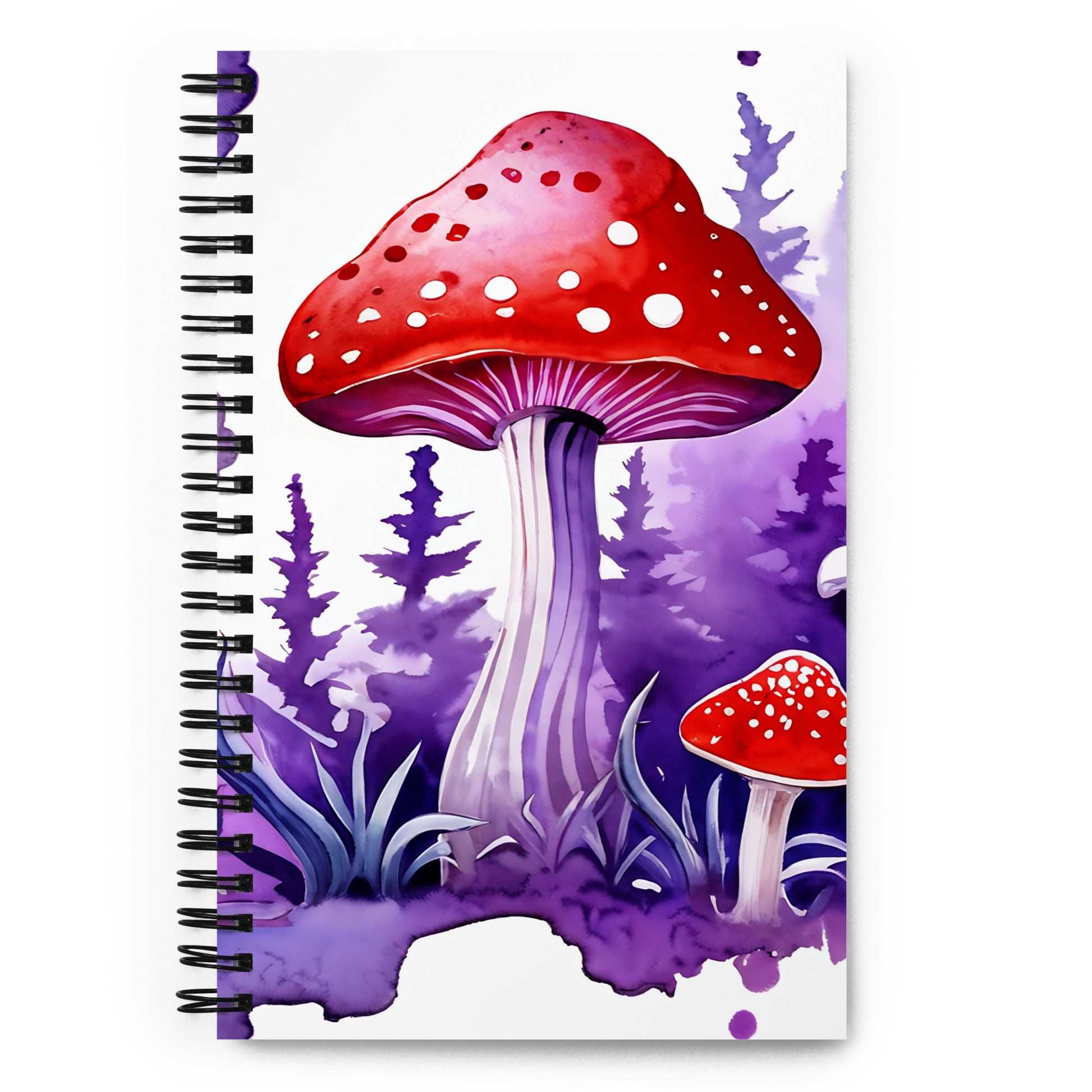 Purple Watercolor Mushrooms Spiral Notebook - Spiral Notebooks - Discovery Co.