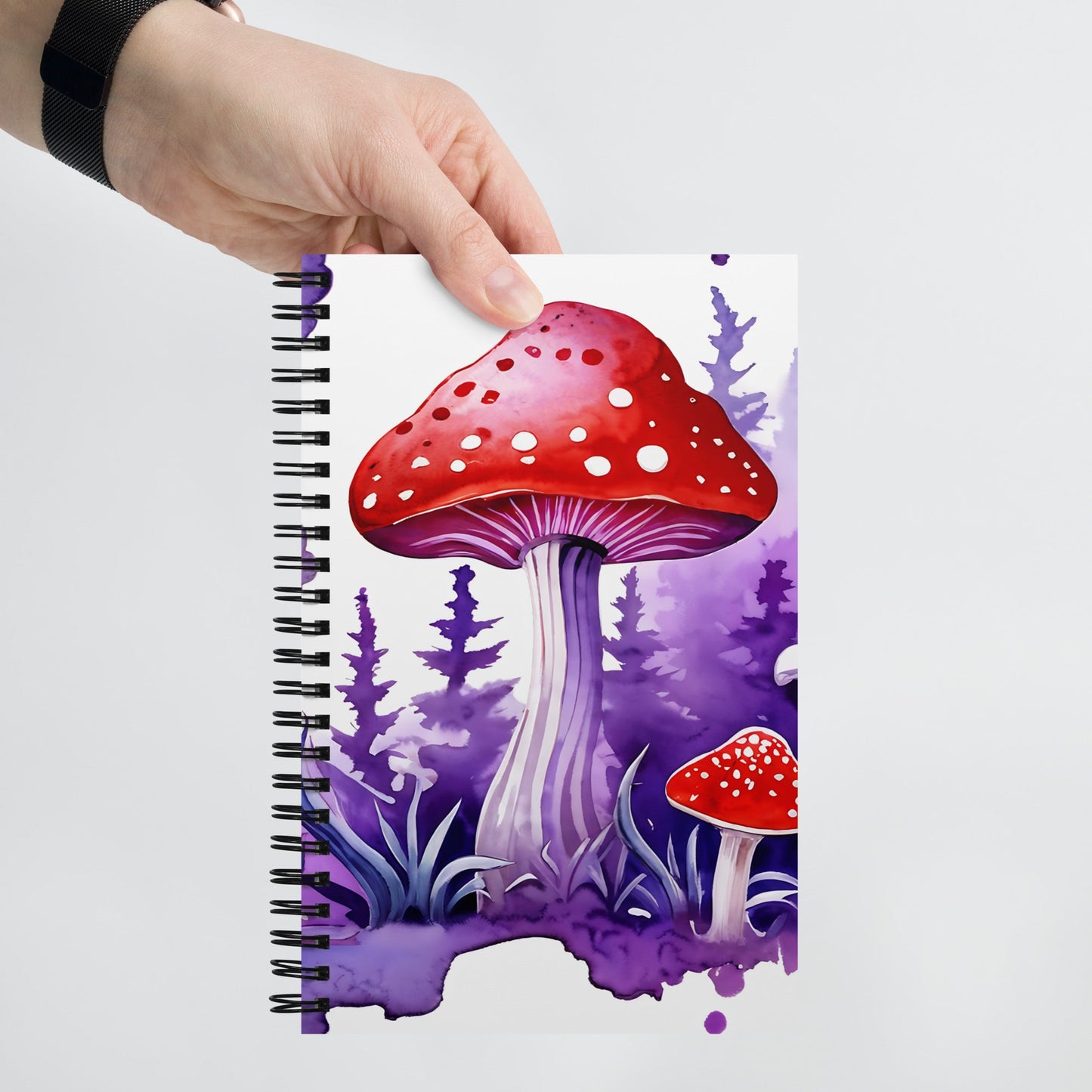 Purple Watercolor Mushrooms Spiral Notebook - Spiral Notebooks - Discovery Co.