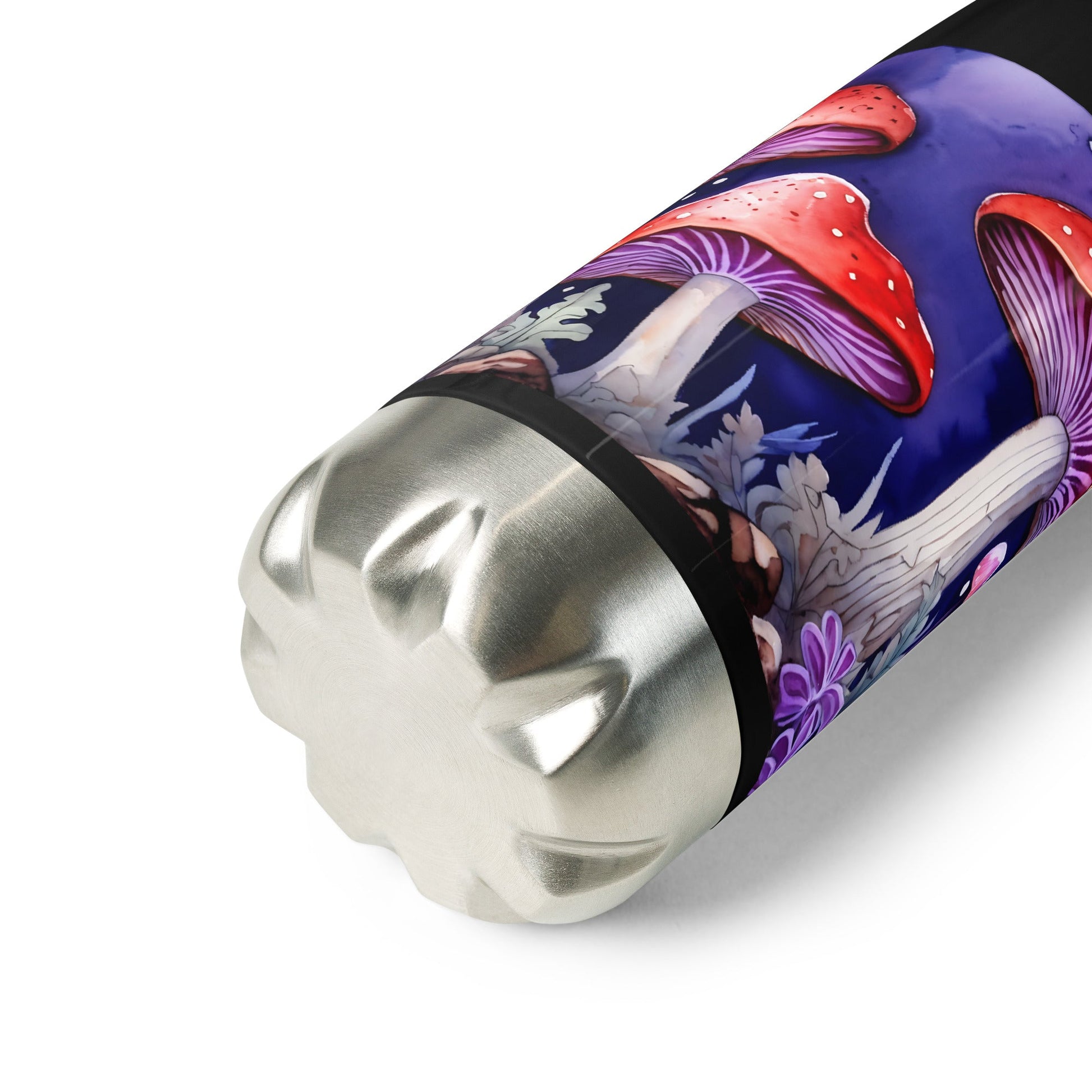 Purple Watercolor Mushrooms Stainless Steel Water Bottle - Stainless Steel Water Bottle - Discovery Co.