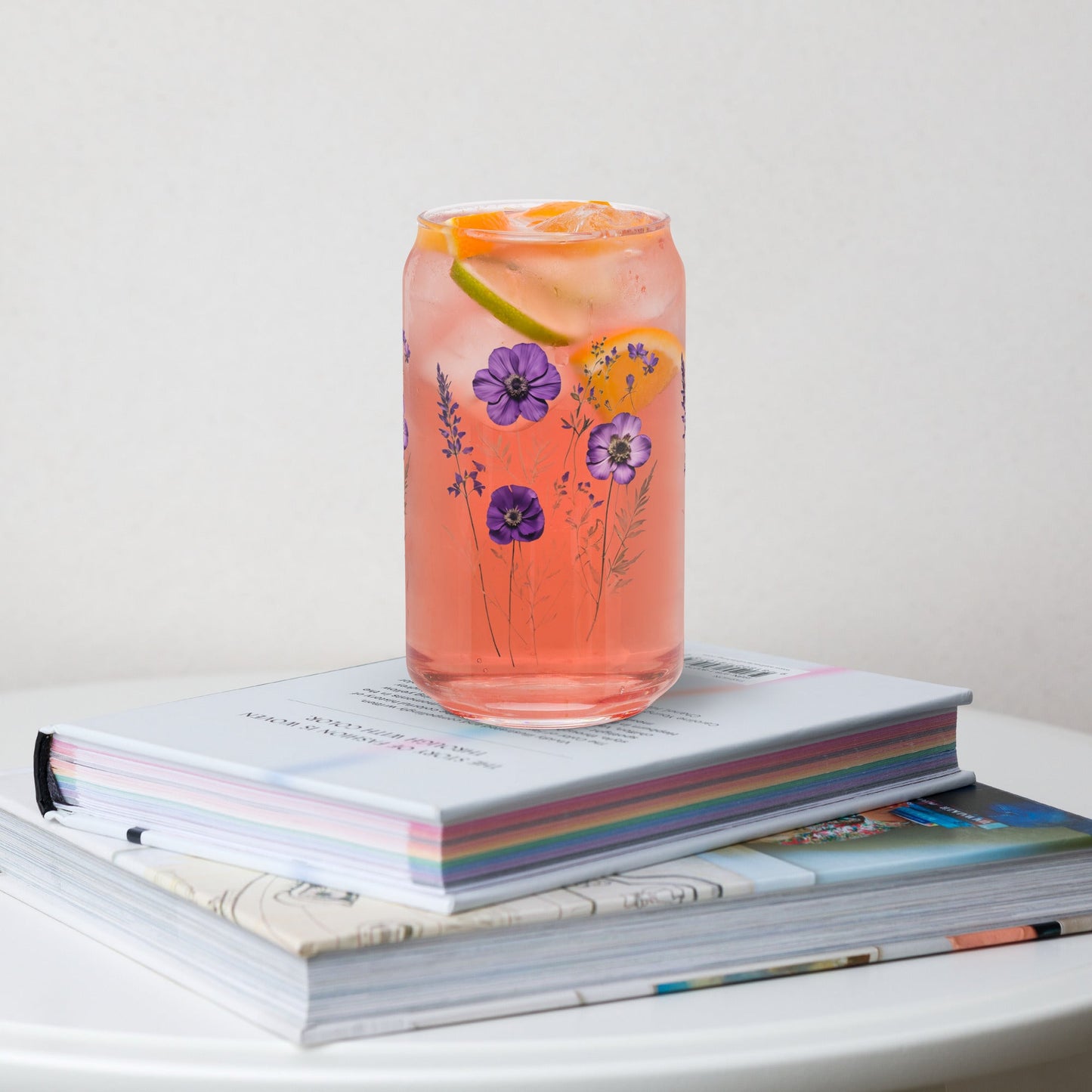 Purple Wildflowers Can - shaped Glass - Can - Shaped Glass - Discovery Co.