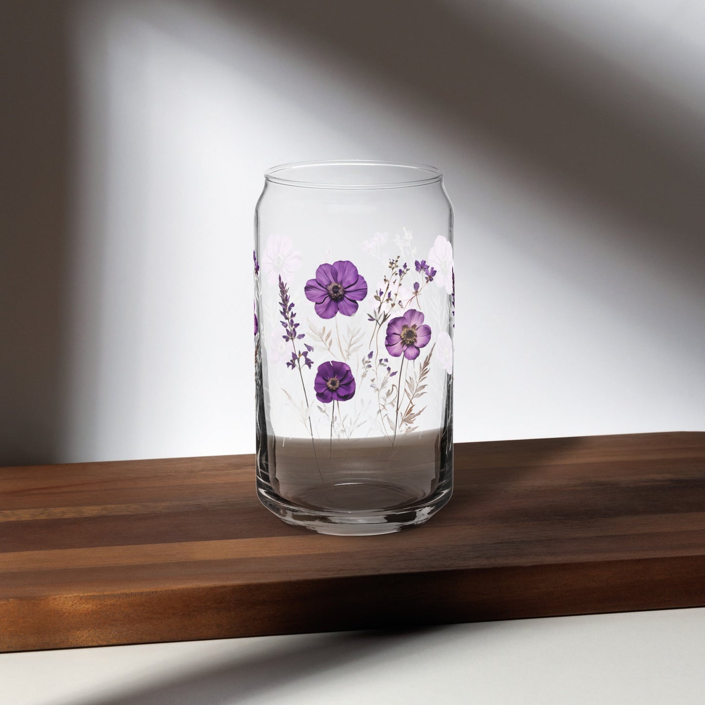 Purple Wildflowers Can - shaped Glass - Can - Shaped Glass - Discovery Co.