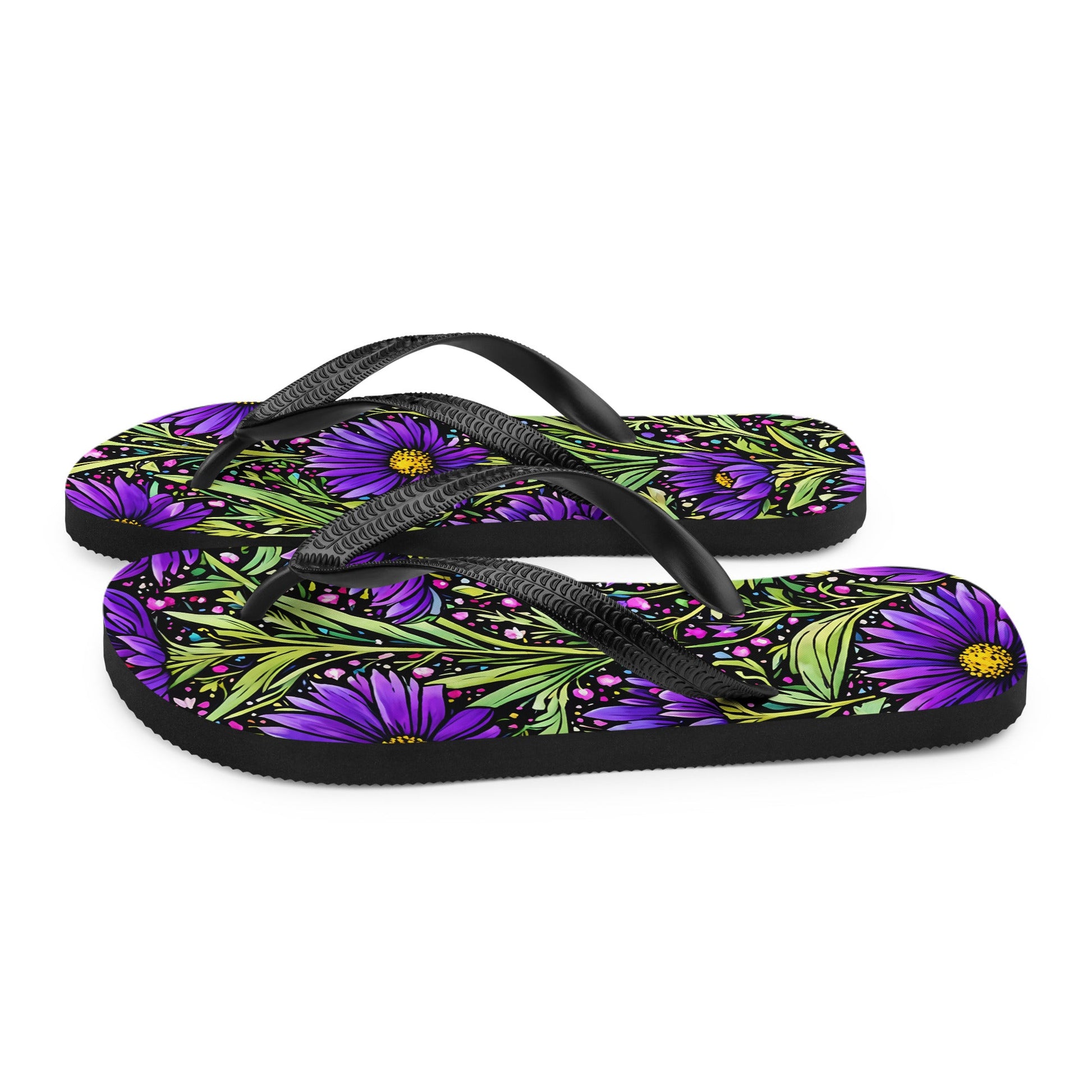 Purple Wildflowers Flip - Flops - Footwear - Discovery Co.