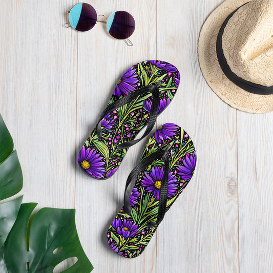 Purple Wildflowers Flip - Flops - Footwear - Discovery Co.