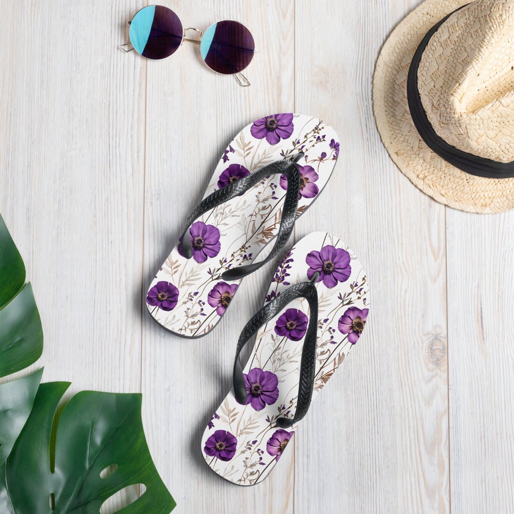 Purple Wildflowers Flip-Flops - Footwear - Discovery Co.