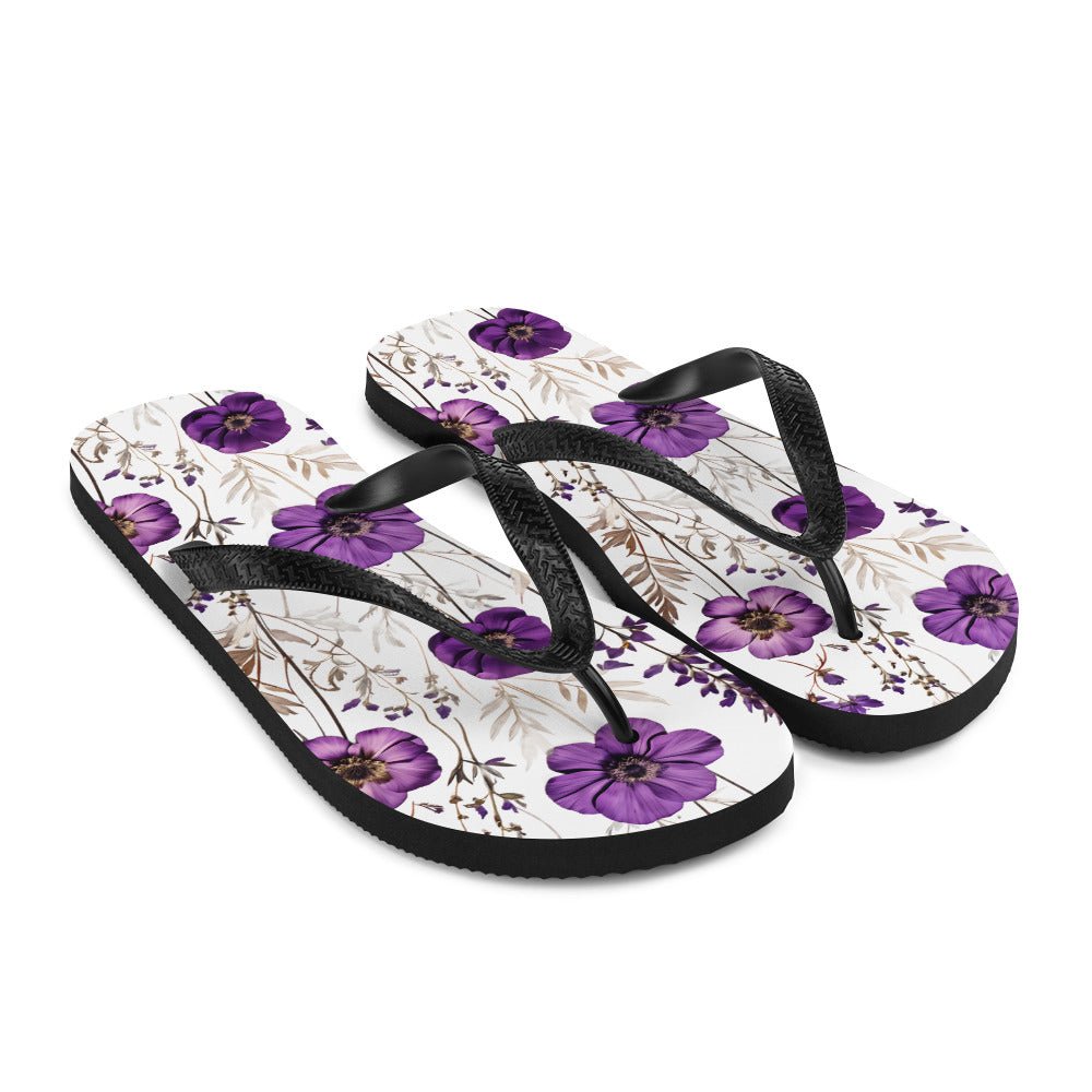 Purple Wildflowers Flip-Flops - Footwear - Discovery Co.