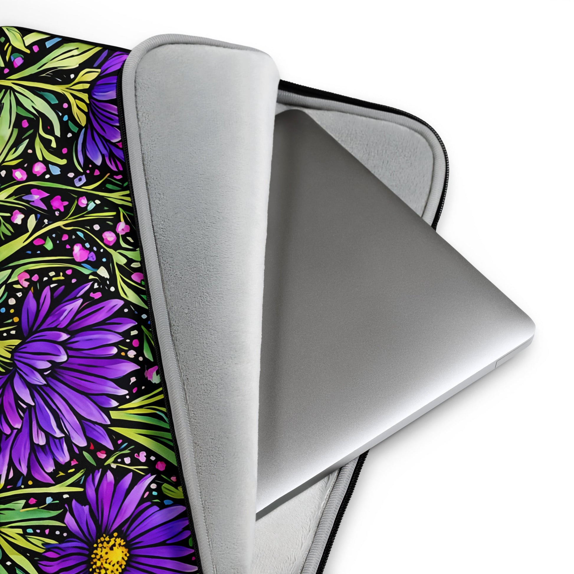 Purple Wildflowers Laptop Sleeve - Laptop Cases - Discovery Co.