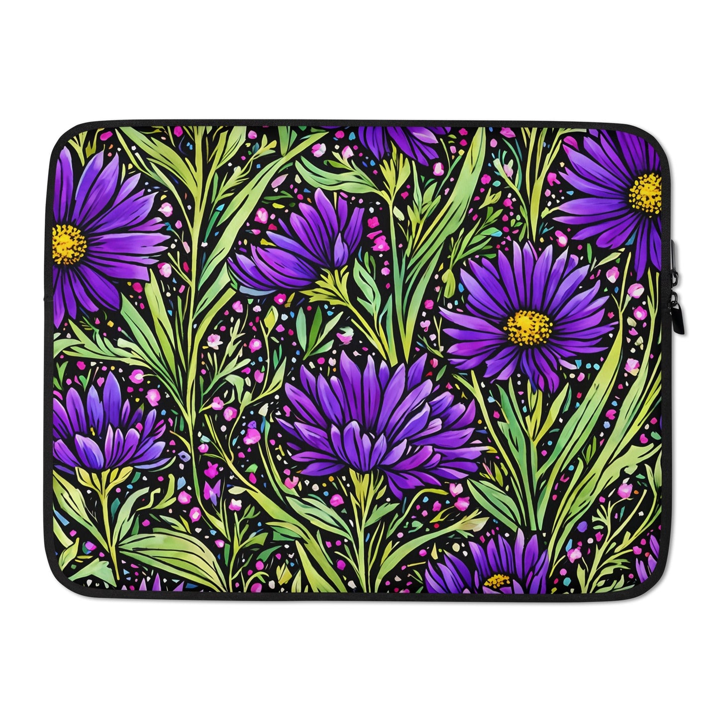 Purple Wildflowers Laptop Sleeve - Laptop Cases - Discovery Co.