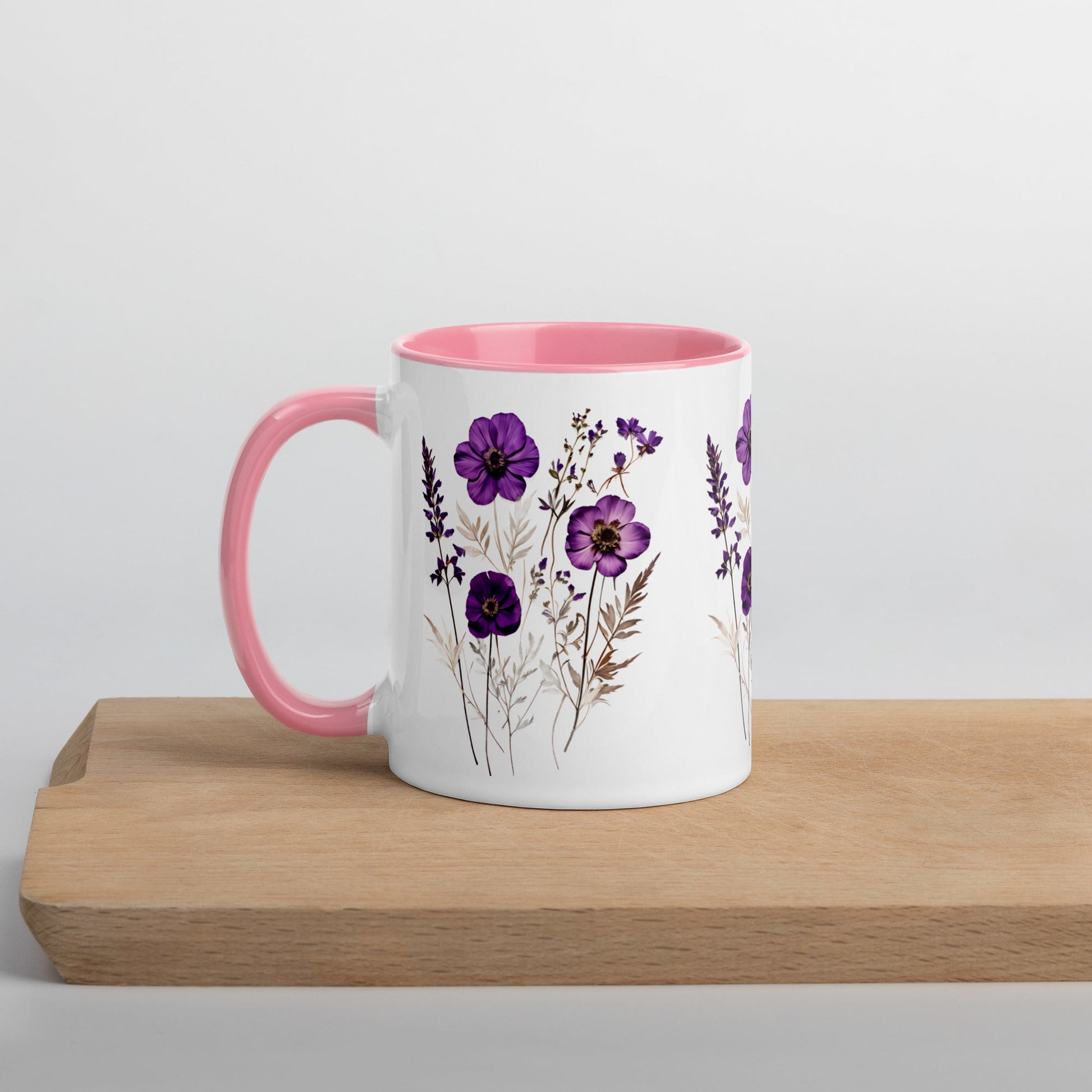 Purple Wildflowers Mug With Color Inside (11 oz and 15 oz) - Mugs - Discovery Co.