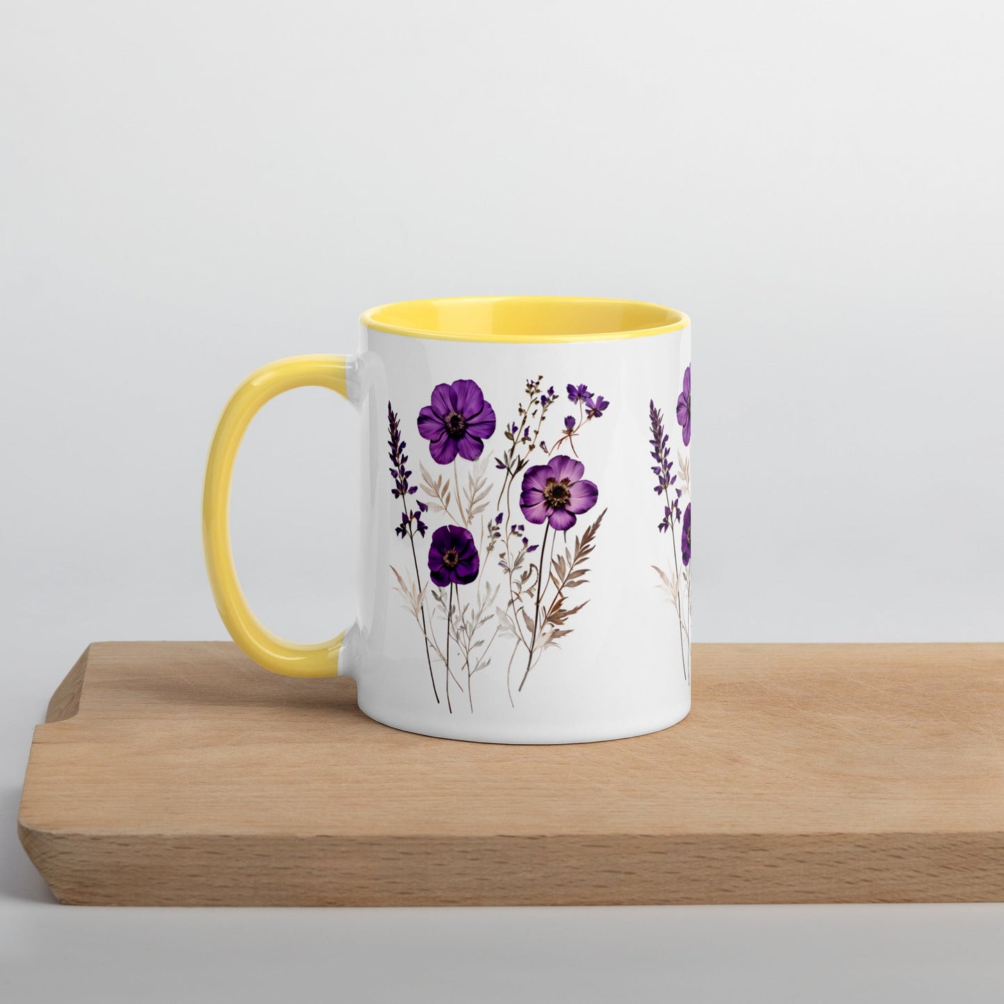 Purple Wildflowers Mug With Color Inside (11 oz and 15 oz) - Mugs - Discovery Co.