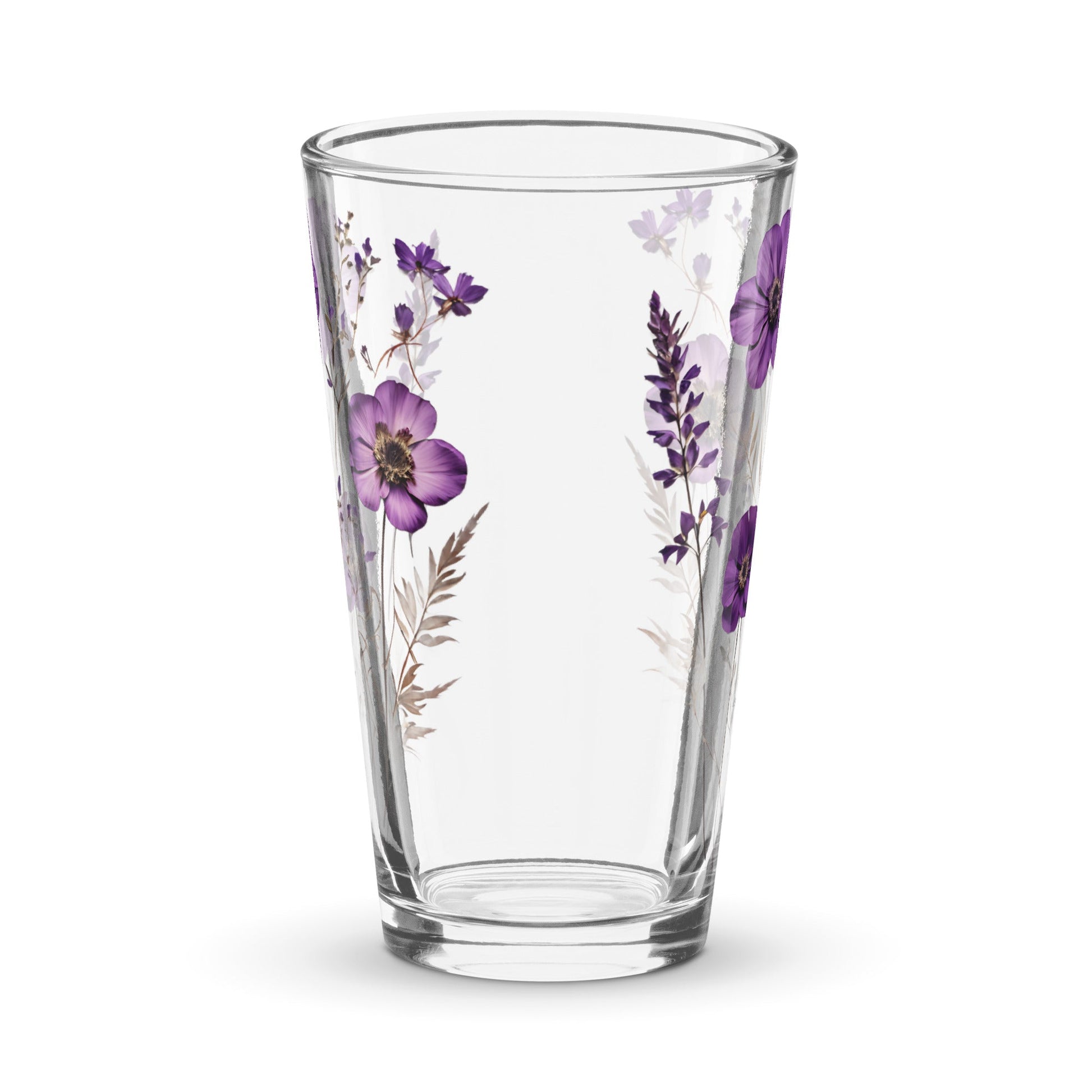 Purple Wildflowers Pint Glass (16 oz) - Beer Glass - Discovery Co.