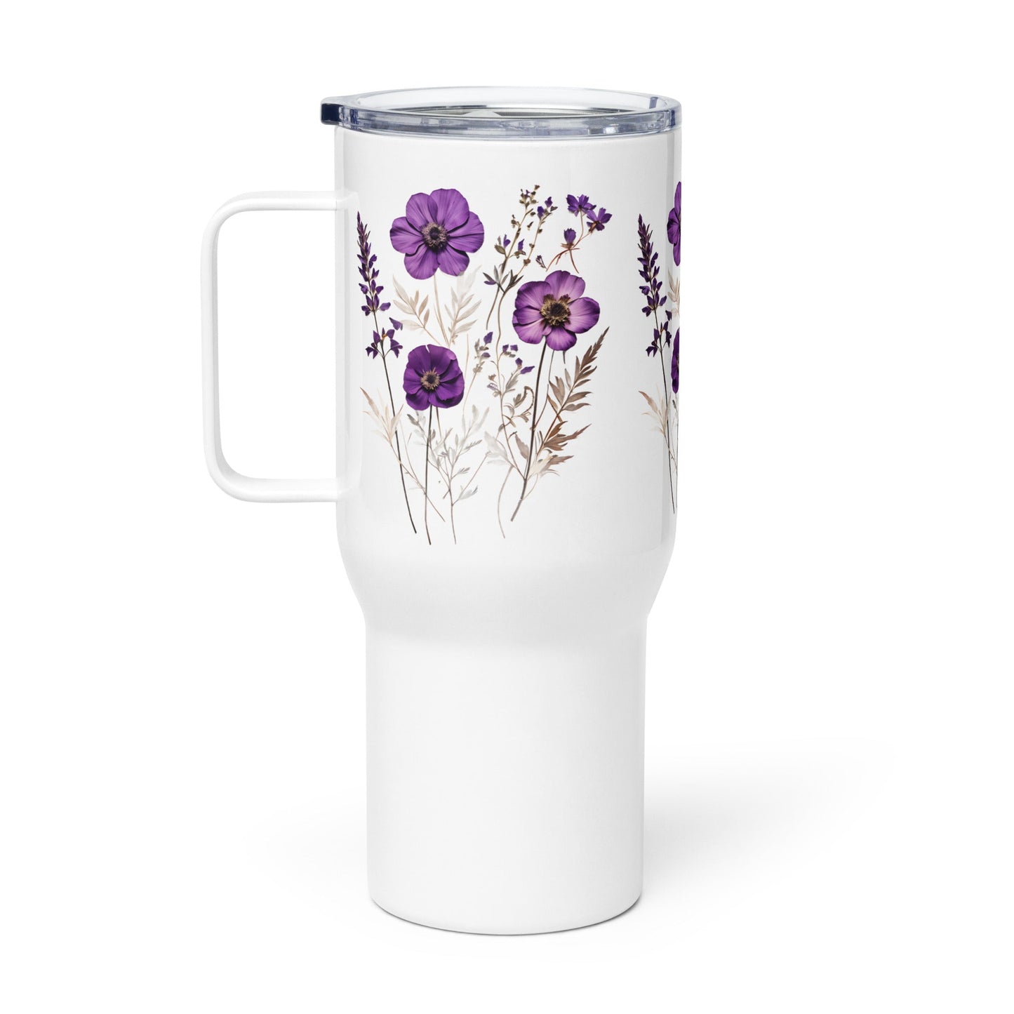 Purple Wildflowers Stainless Steel Travel Mug (25 oz) - Travel Mug - Discovery Co.