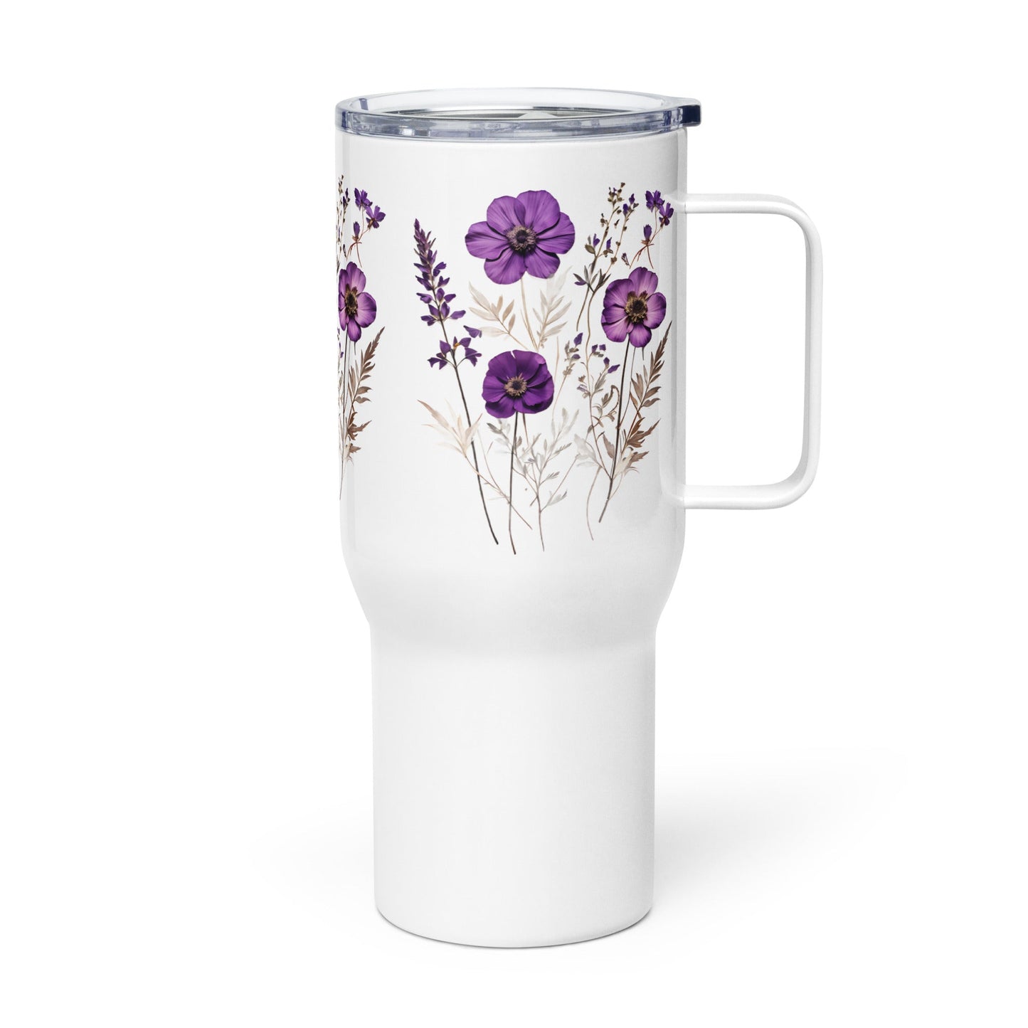 Purple Wildflowers Stainless Steel Travel Mug (25 oz) - Travel Mug - Discovery Co.