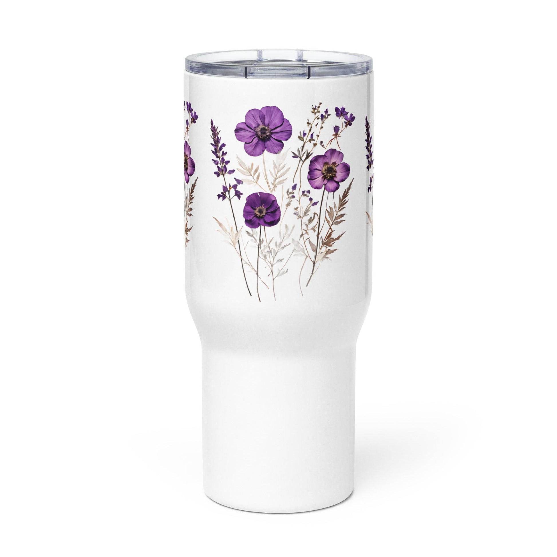 Purple Wildflowers Stainless Steel Travel Mug (25 oz) - Travel Mug - Discovery Co.