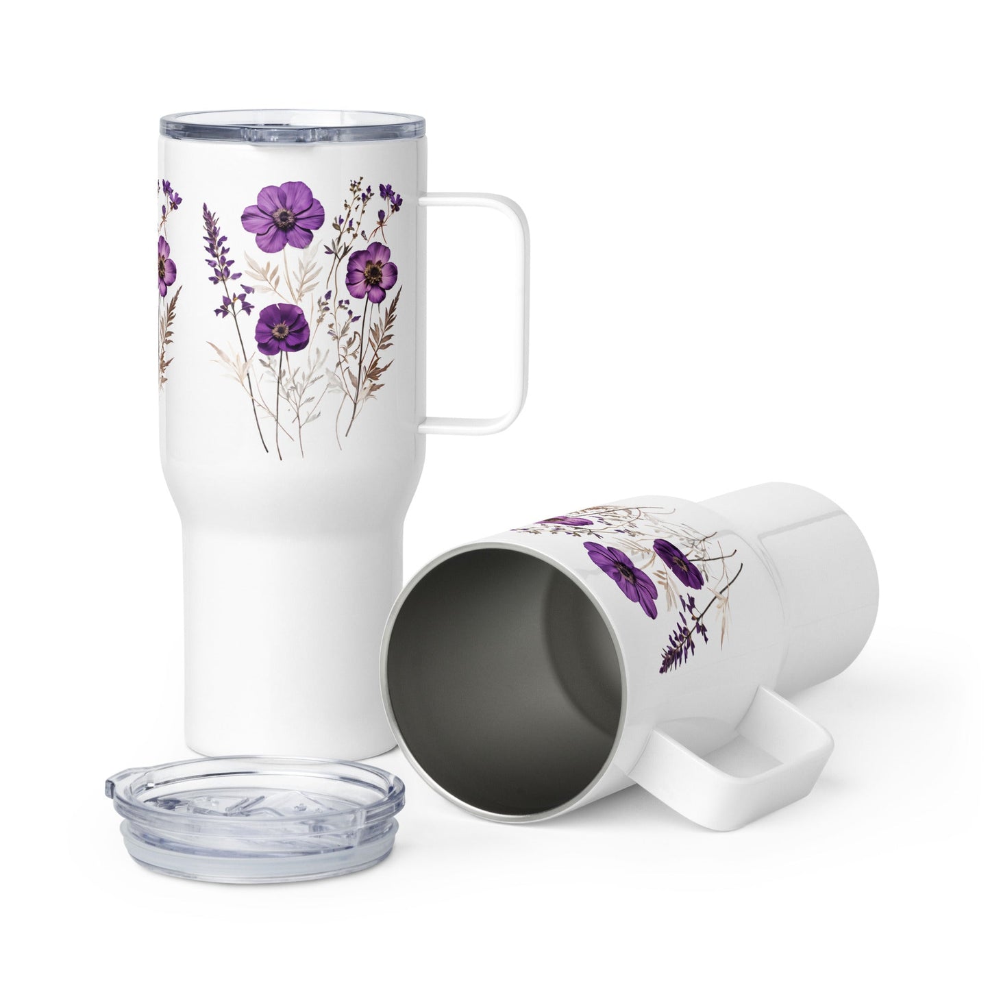 Purple Wildflowers Travel Mug (25 oz) - Travel Mug - Discovery Co.