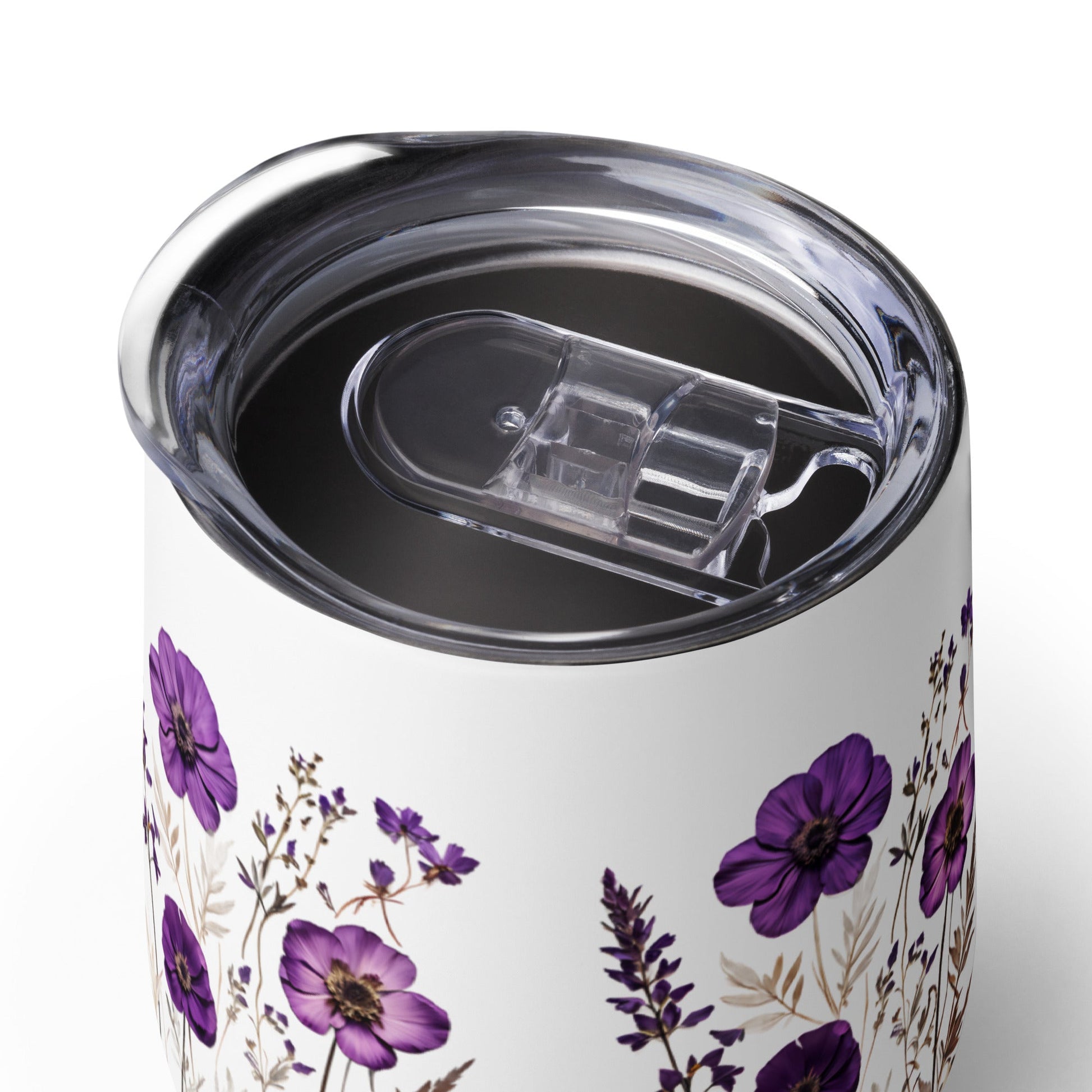 Purple Wildflowers Wine Tumbler - Tumblers - Discovery Co.