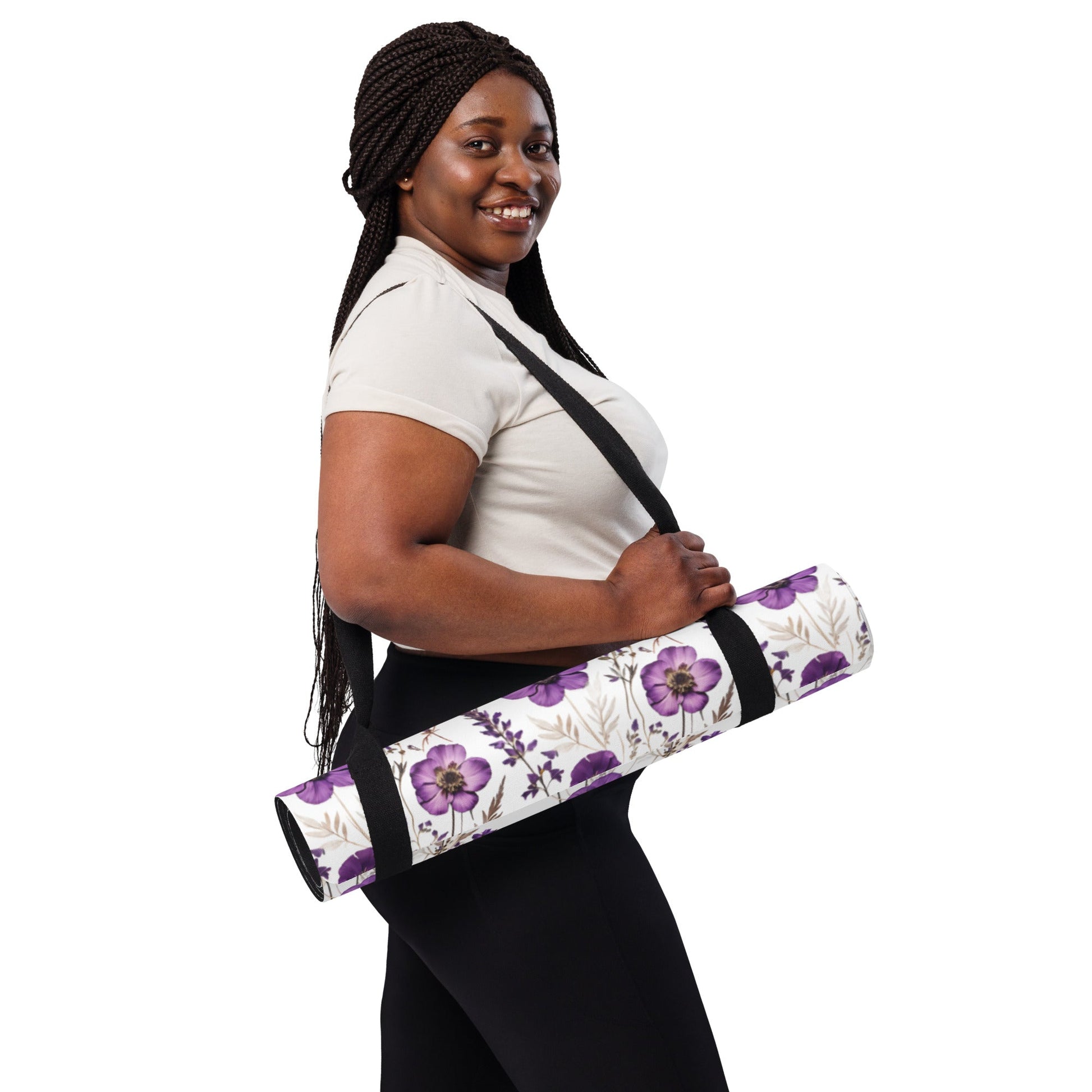 Purple Wildflowers Yoga Mat - Yoga Mat - Discovery Co.