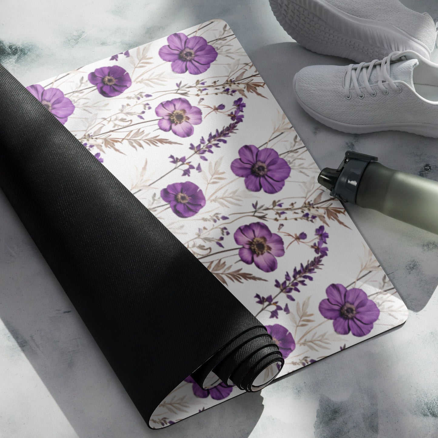 Purple Wildflowers Yoga Mat - Yoga Mat - Discovery Co.