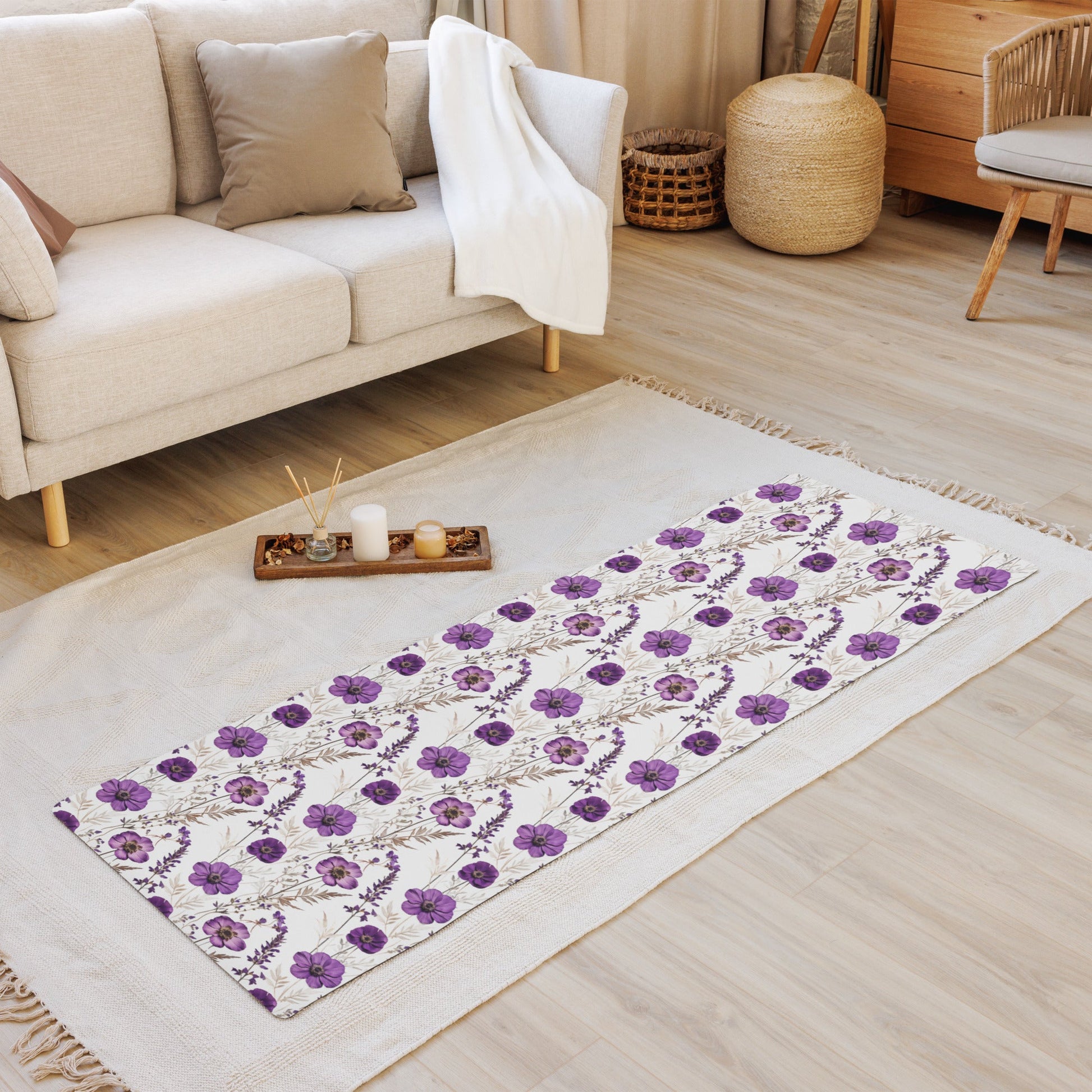 Purple Wildflowers Yoga Mat - Yoga Mat - Discovery Co.