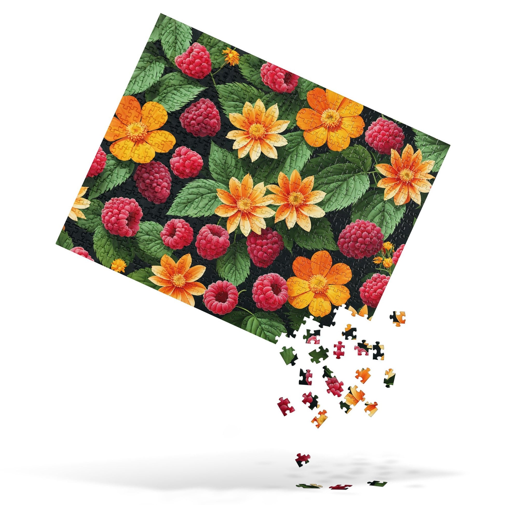 Raspberries and Orange Flowers Jigsaw Puzzle - Puzzle - Discovery Co.