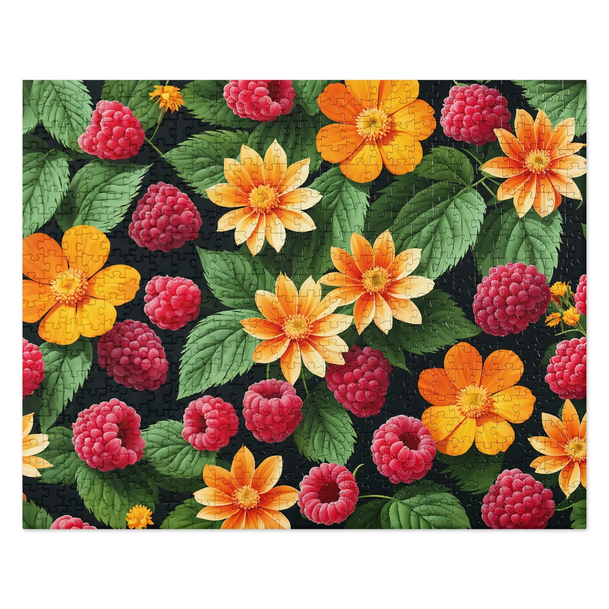 Raspberries and Orange Flowers Jigsaw Puzzle - Puzzle - Discovery Co.