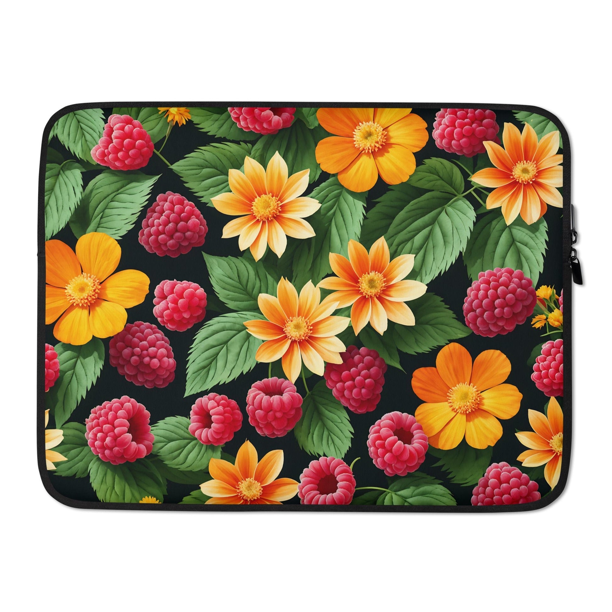 Raspberries And Orange Flowers Laptop Sleeve - Laptop Cases - Discovery Co.