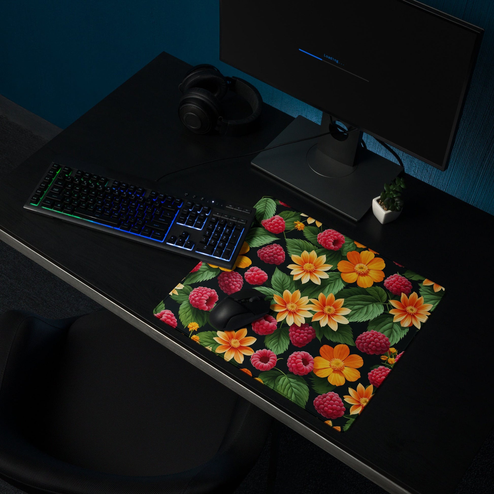 Raspberries and Yellow Flowers Gaming Mouse Pad - Mouse Pads - Discovery Co.