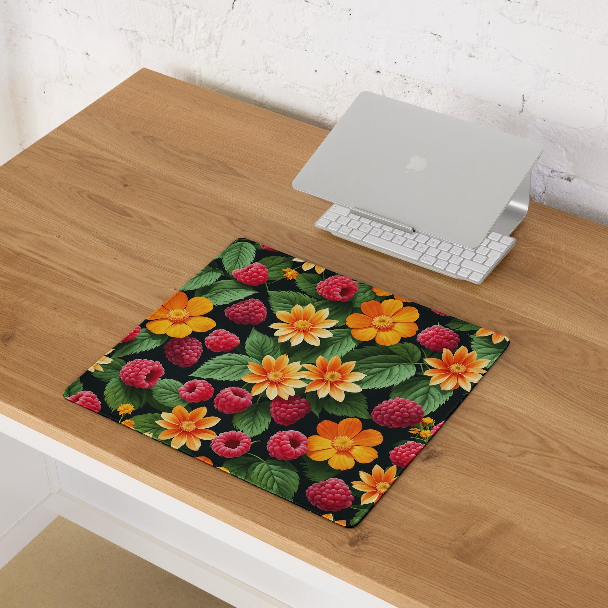 Raspberries and Yellow Flowers Gaming Mouse Pad - Mouse Pads - Discovery Co.