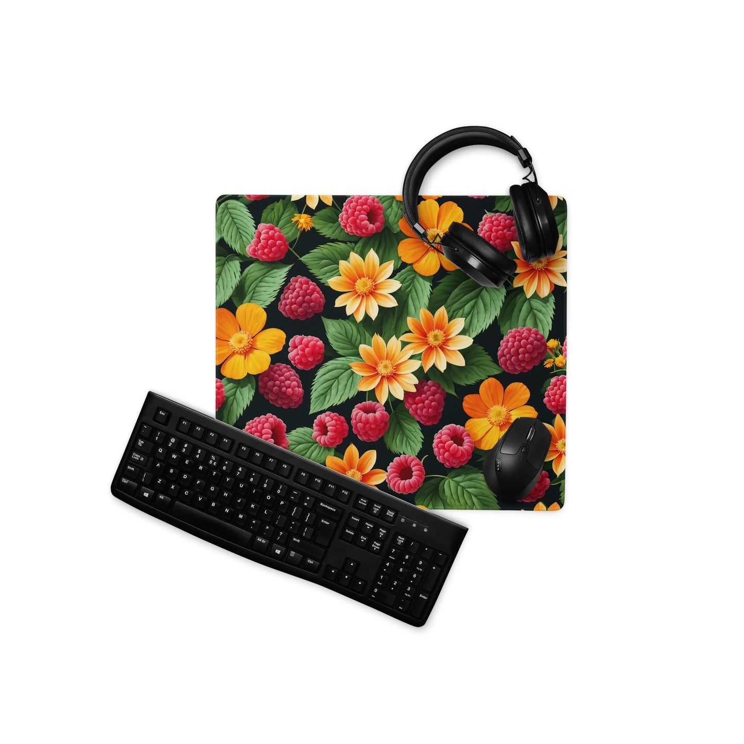 Raspberries and Yellow Flowers Gaming Mouse Pad - Mouse Pads - Discovery Co.