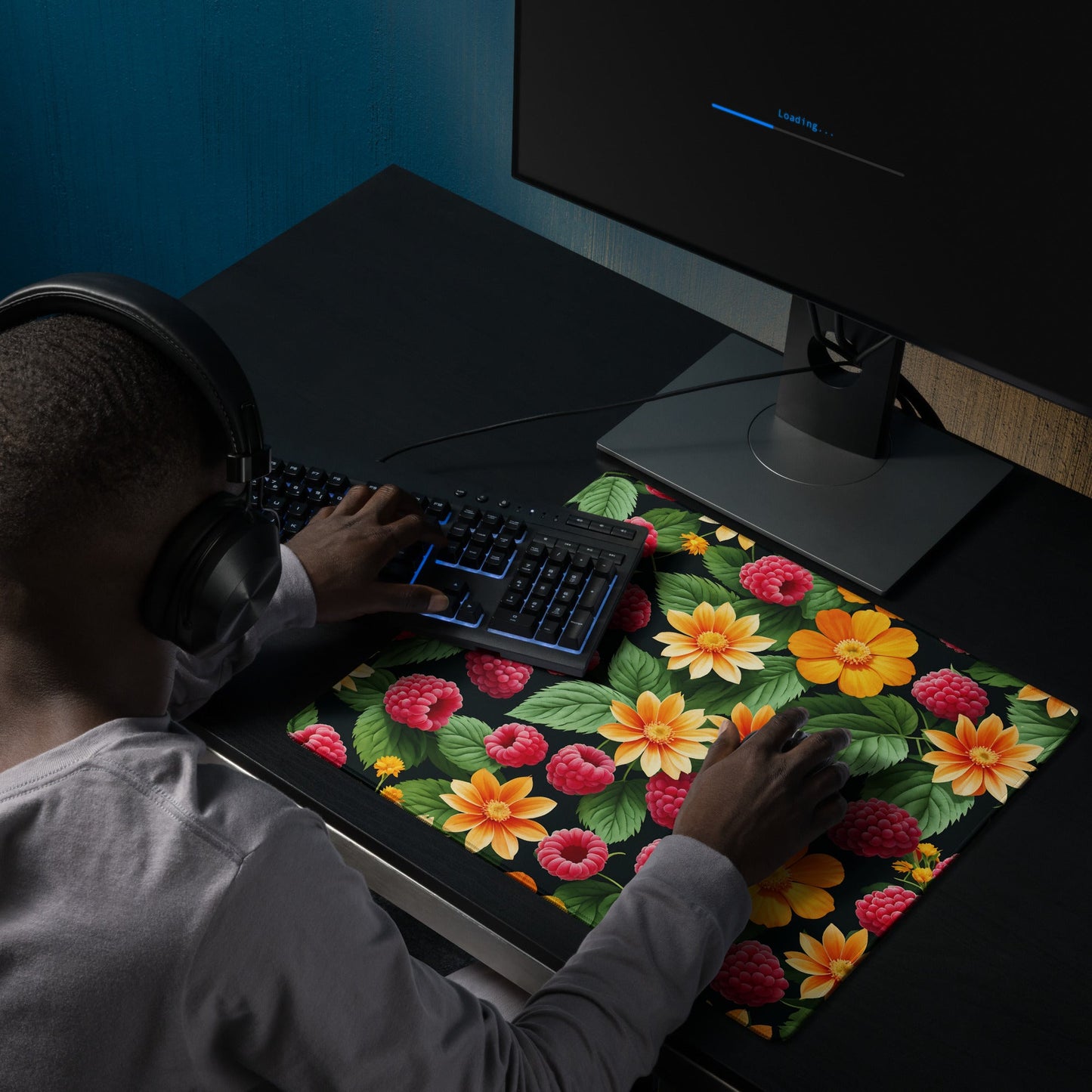 Raspberries and Yellow Flowers Gaming Mouse Pad - Mouse Pads - Discovery Co.