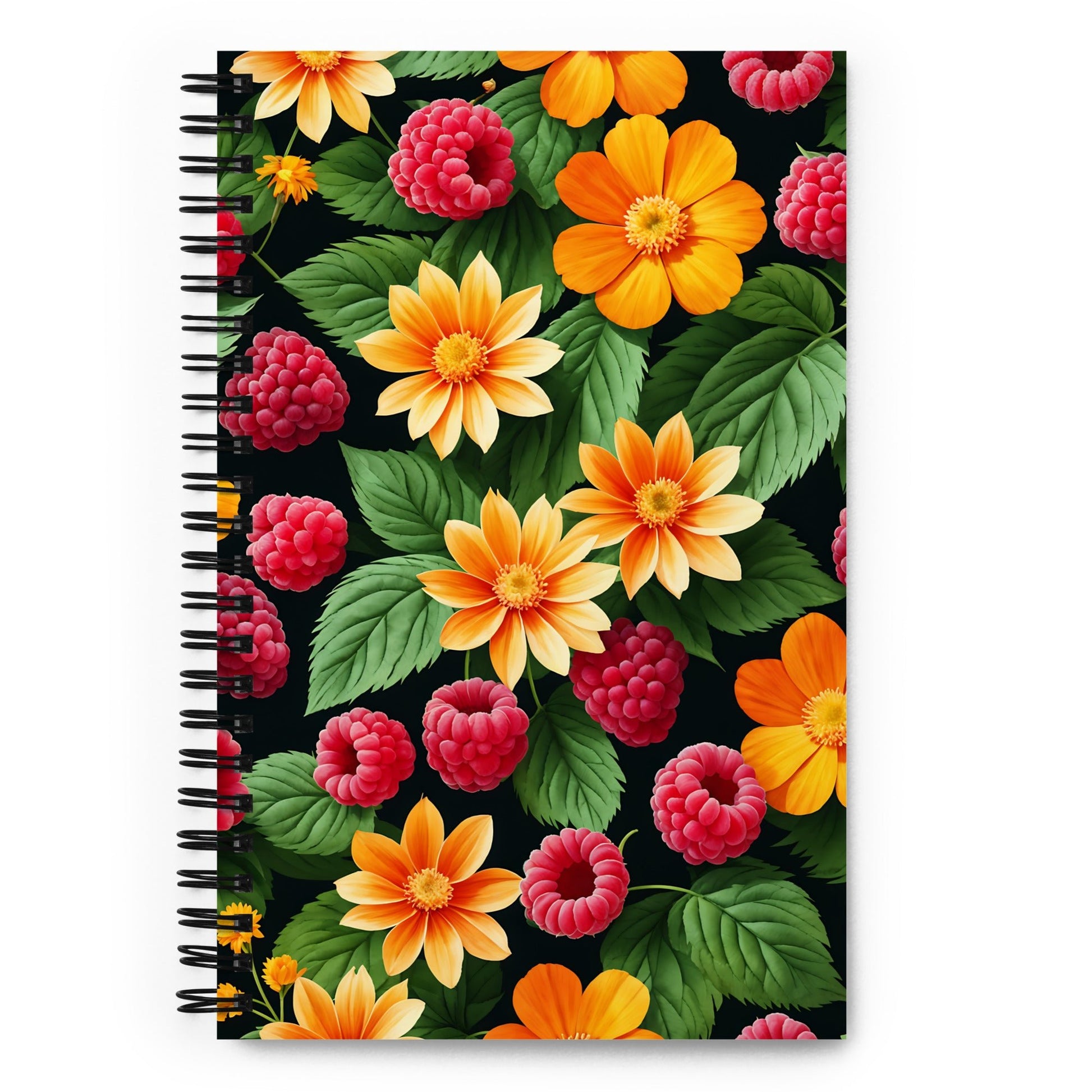 Raspberries and Yellow Flowers Spiral Notebook - Spiral Notebooks - Discovery Co.