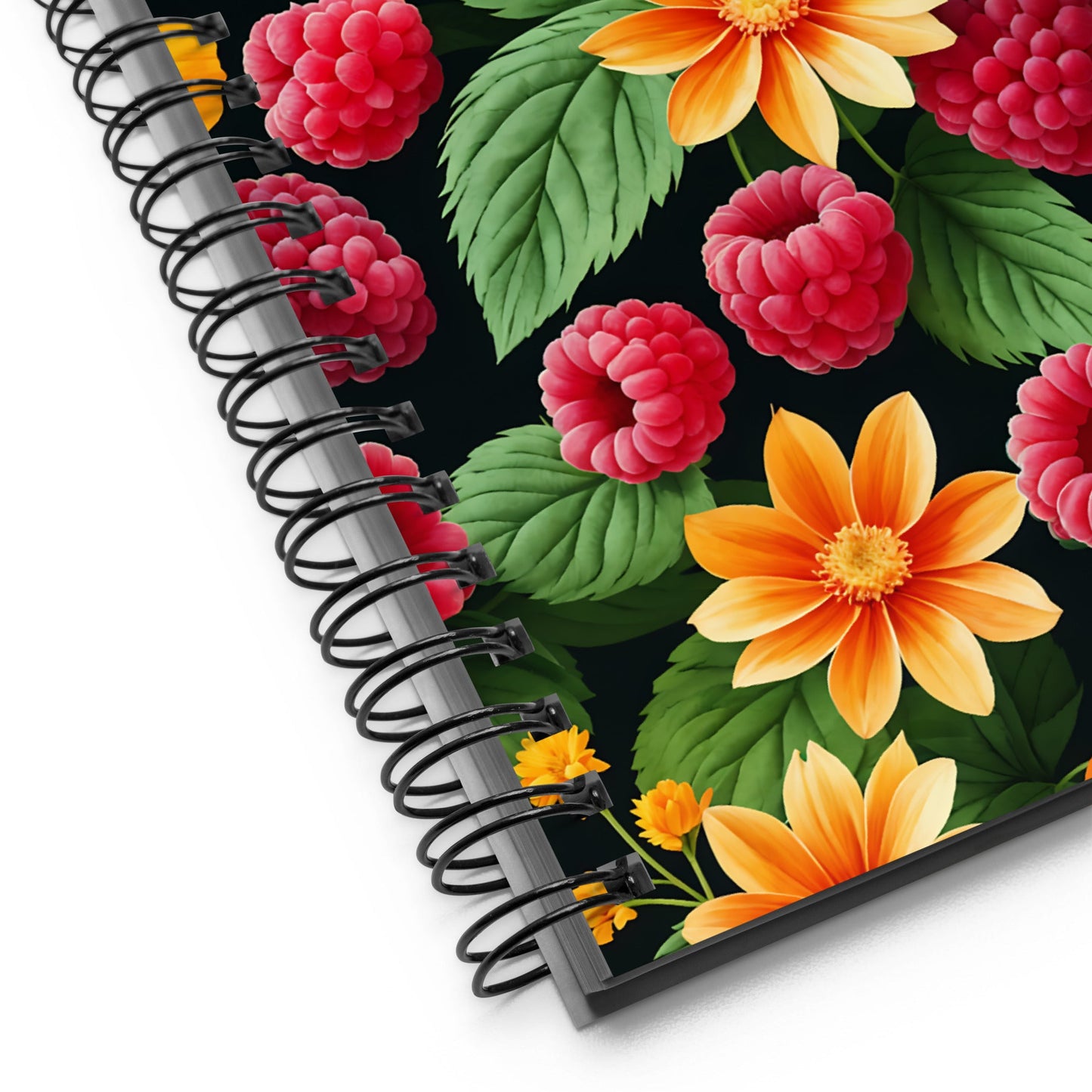 Raspberries and Yellow Flowers Spiral Notebook - Spiral Notebooks - Discovery Co.