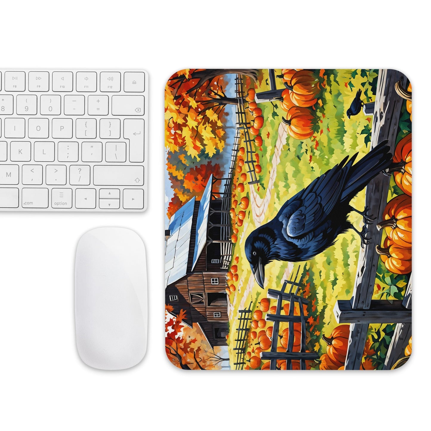 Raven and Pumpkins Mouse Pad - Mouse Pads - Discovery Co.