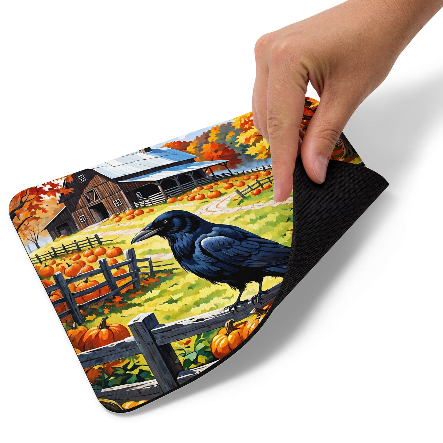 Raven and Pumpkins Mouse Pad - Mouse Pads - Discovery Co.