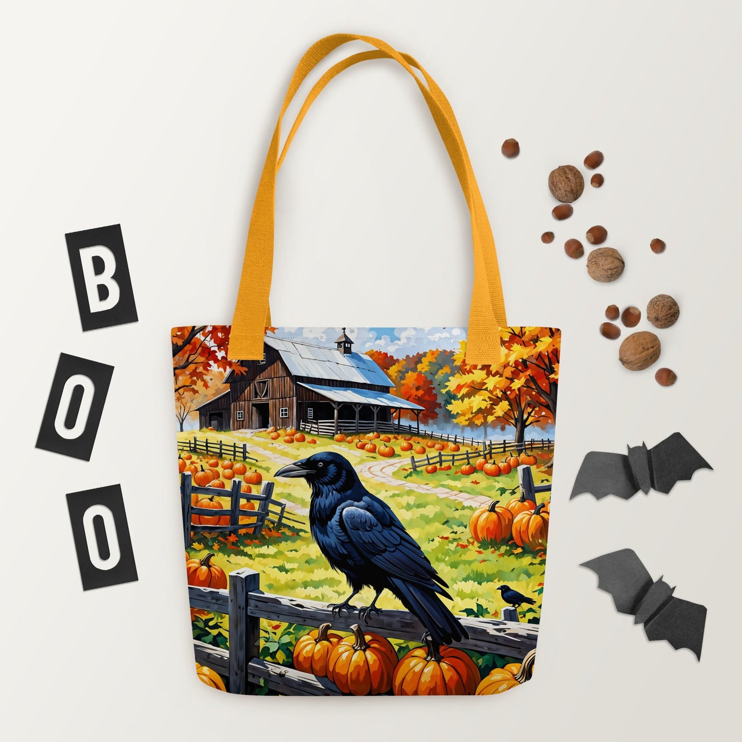 Raven and Pumpkins Tote Bag - Tote Bags - Discovery Co.