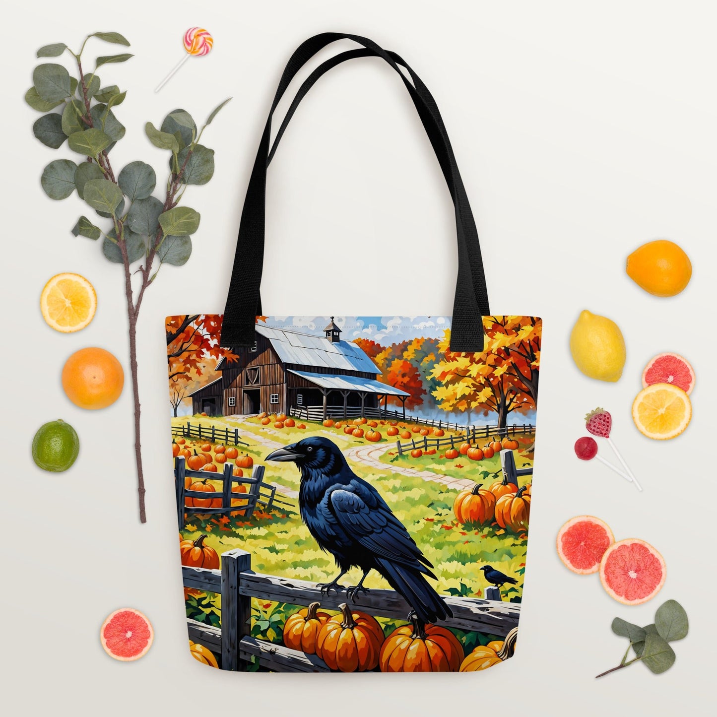 Raven and Pumpkins Tote Bag - Tote Bags - Discovery Co.